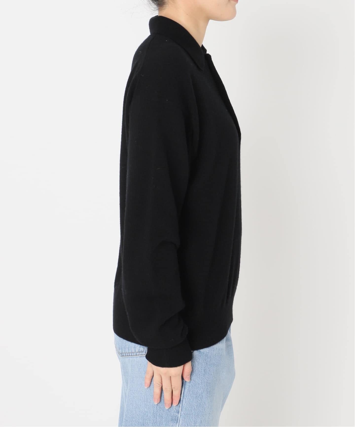 ハナ♡　Wニット ブラック BLACK ポロカラーニット（ニット／セーター）｜IENA（イエナ）の通販