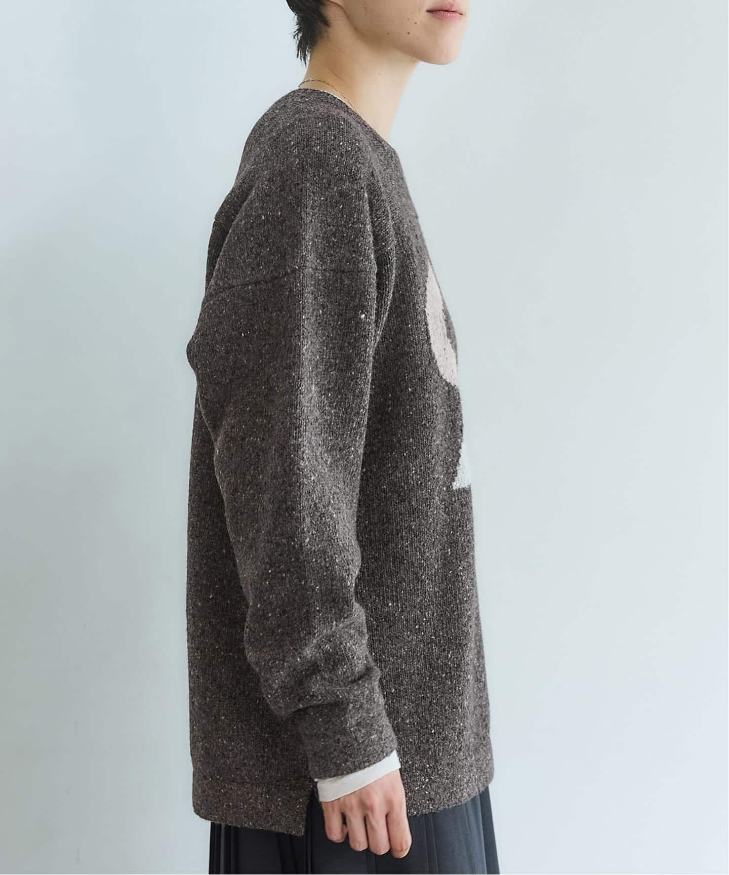 イエナ（IENA）/BLACK ローゲージインターシャニット BLACK ローゲージインターシャニット（ニット／セーター）｜IENA