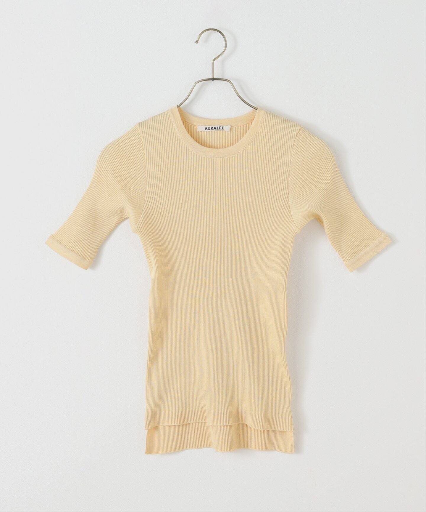 AURALEE/オーラリー COTTON HIGH GAUGE RIB KNIT TEE ニット A00T02HR