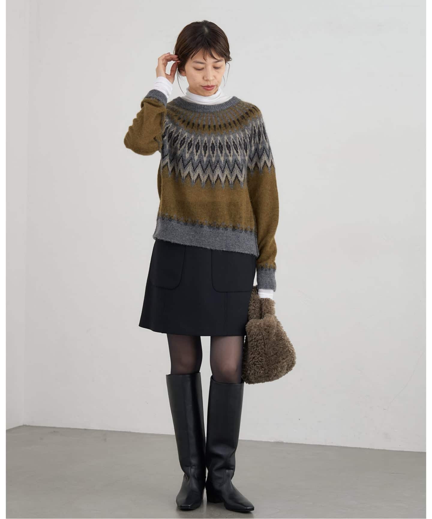ROBERTO COLLINA/ロベルトコリーナ GIROCOLLO CROPPED ニット