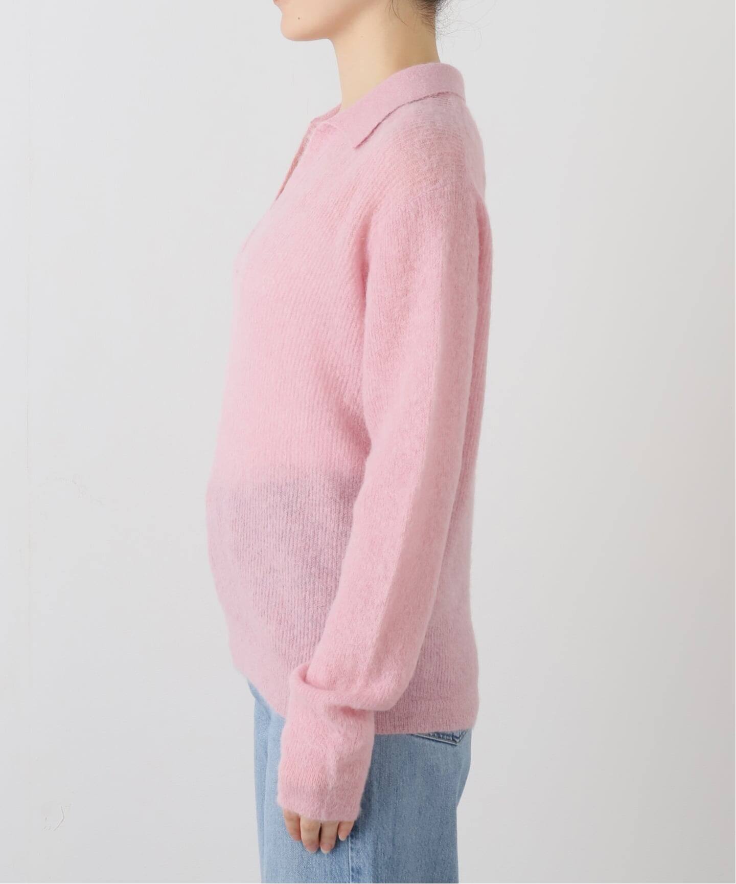 オーラリー　ピンクニット オーラリー ピンクショート丈ニット