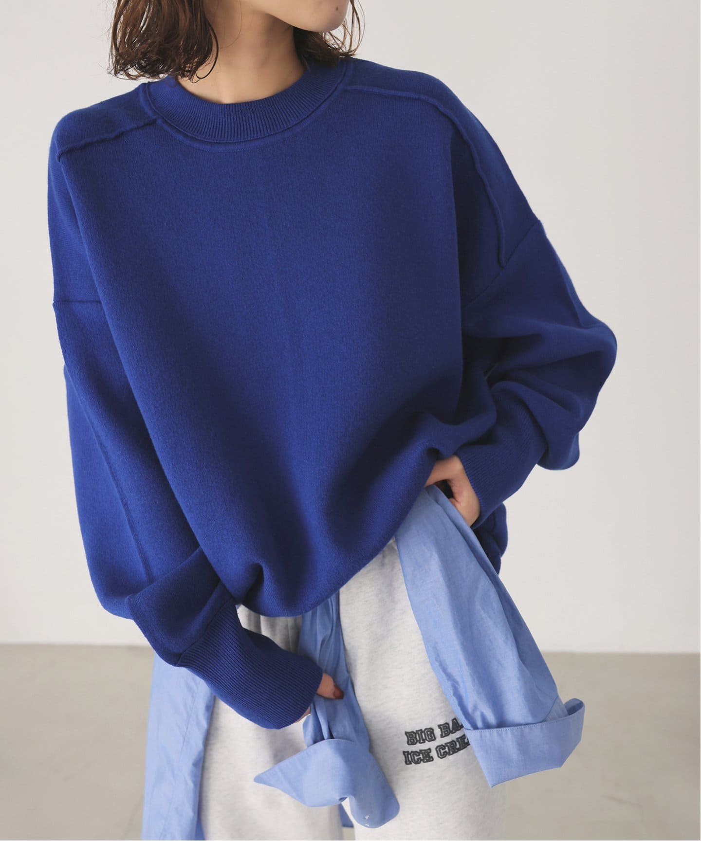 SLOBE IENA
P/NPタフタダウンベスト  ベージュ 追加予約》オーバーサイズ スウェットライクニット（ニット