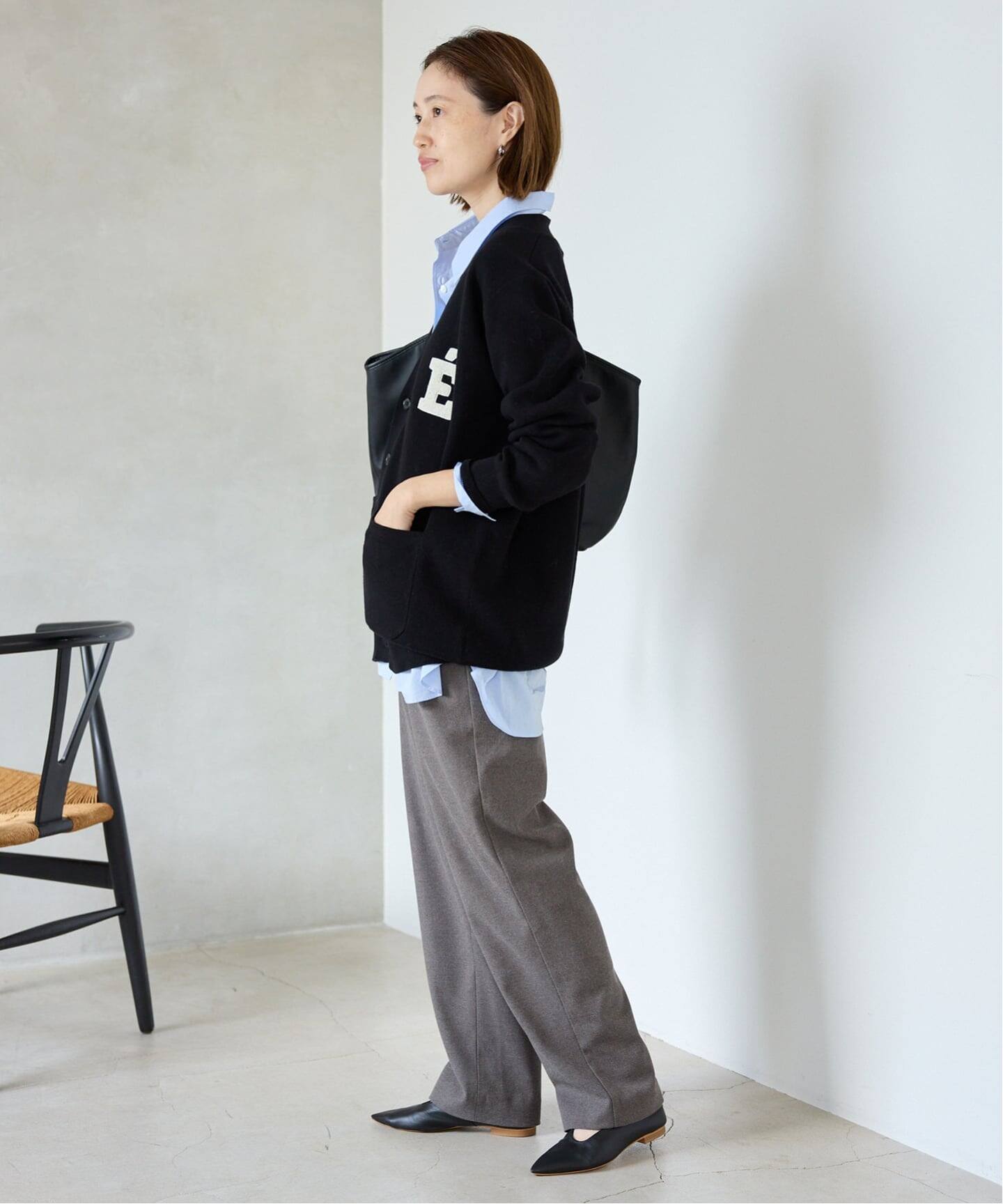 SLOBEIENA スローブイエナ　サガラ刺繍スウェットライクニットカーディガン WEB限定/追加》サガラ刺繍スウェットライクニットカーディガン