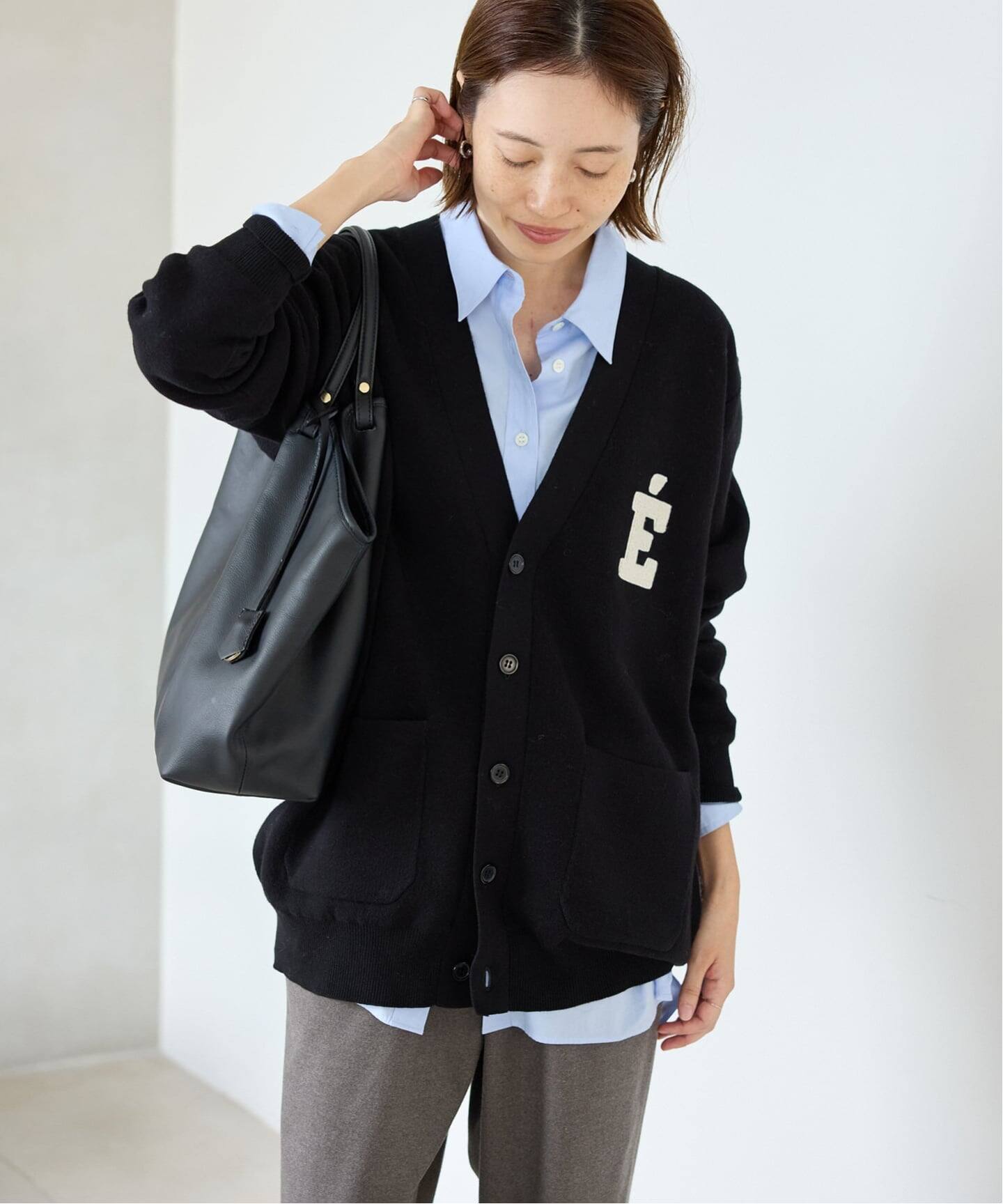 WEB限定/追加》サガラ刺繍スウェットライクニットカーディガン