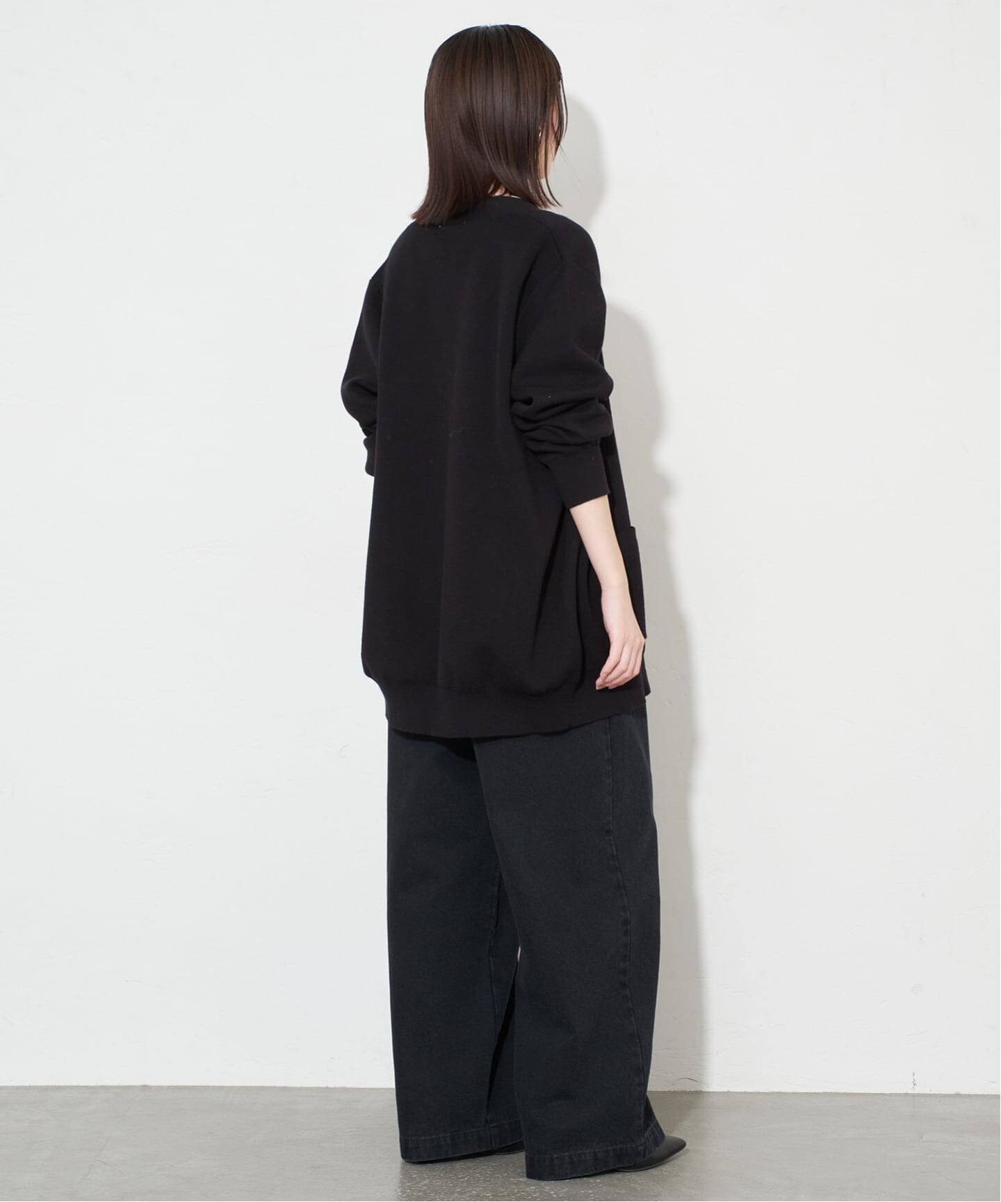 WEB限定/追加》サガラ刺繍スウェットライクニットカーディガン