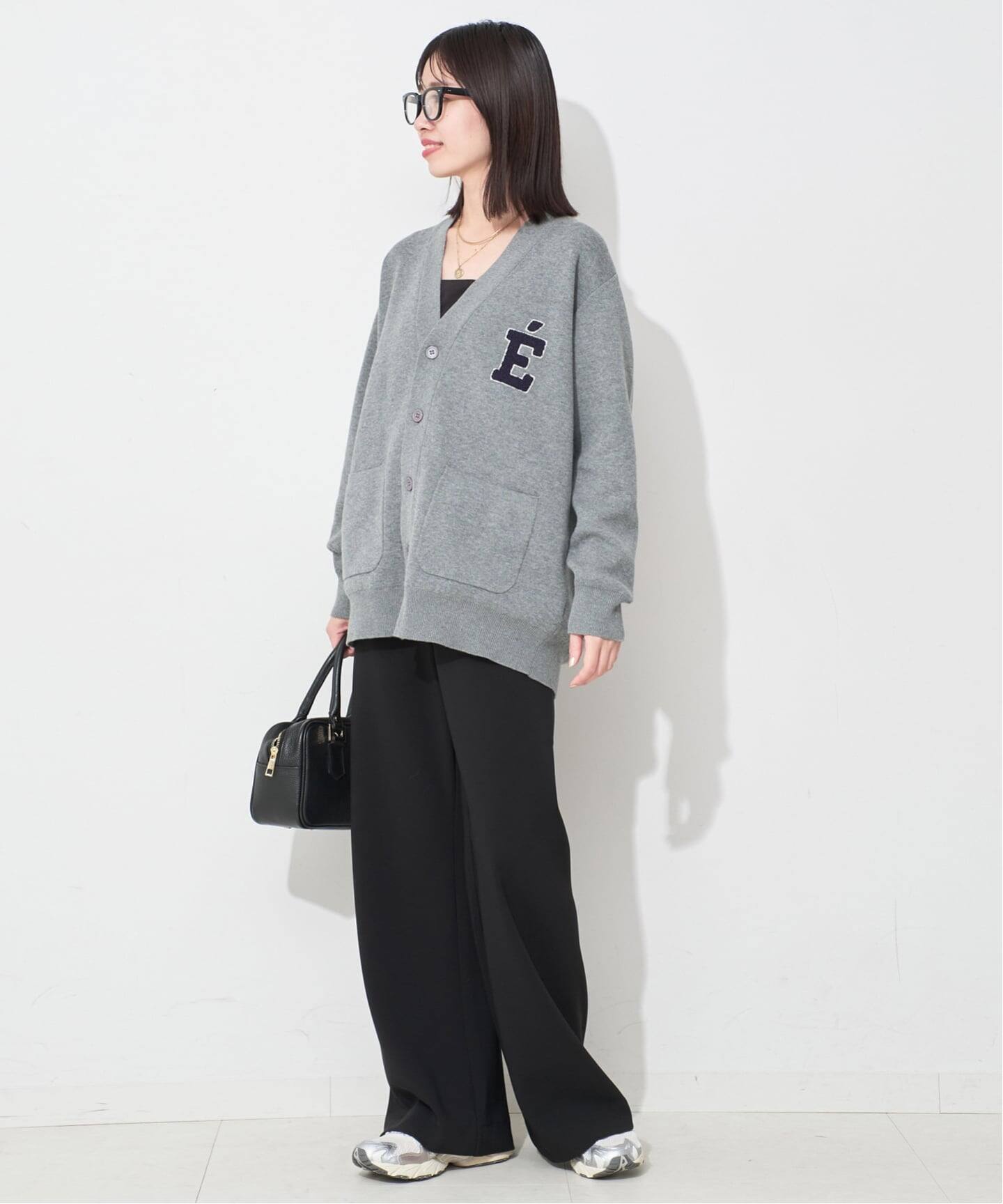 WEB限定/追加》サガラ刺繍スウェットライクニットカーディガン