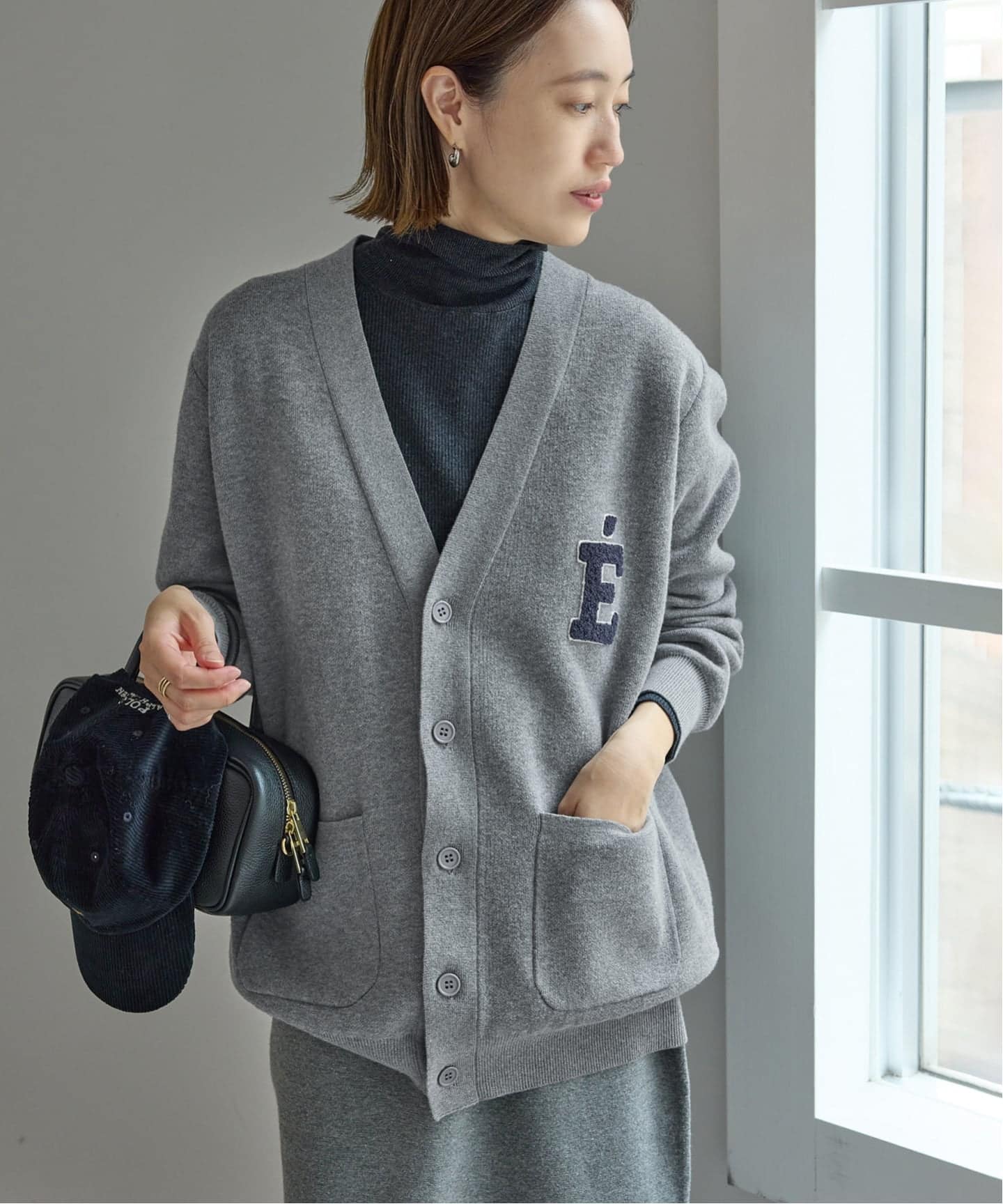 WEB限定/追加予約》サガラ刺繍スウェットライクニットカーディガンの