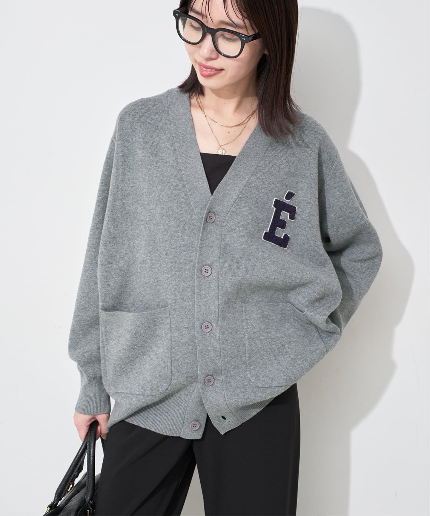 WEB限定/追加2予約》サガラ刺繍スウェットライクニットカーディガン