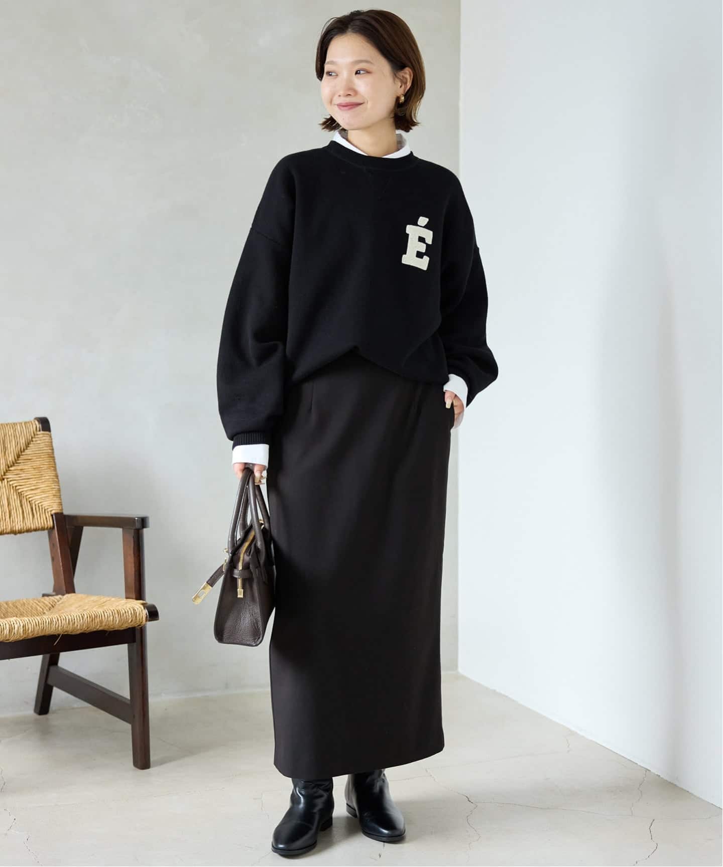 WEB限定カラー有り/追加予約》サガラ刺繍スウェットライクニット