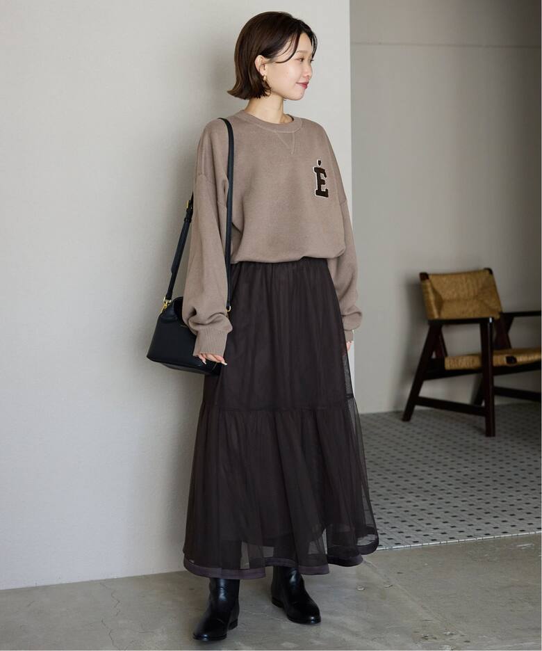 WEB限定カラー有り/追加》サガラ刺繍スウェットライクニット（ニット 