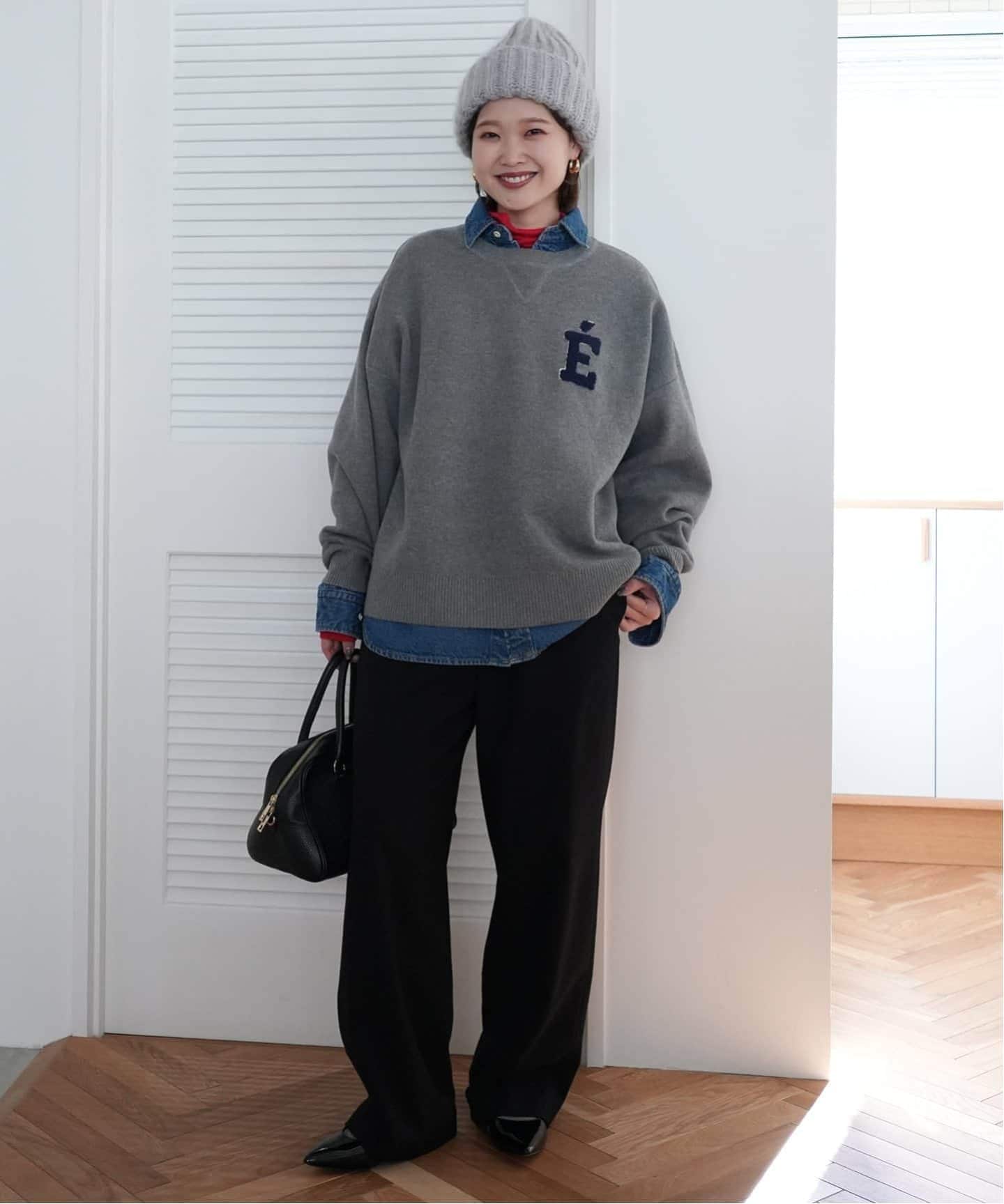 WEB限定カラー有り/追加3予約》サガラ刺繍スウェットライクニット