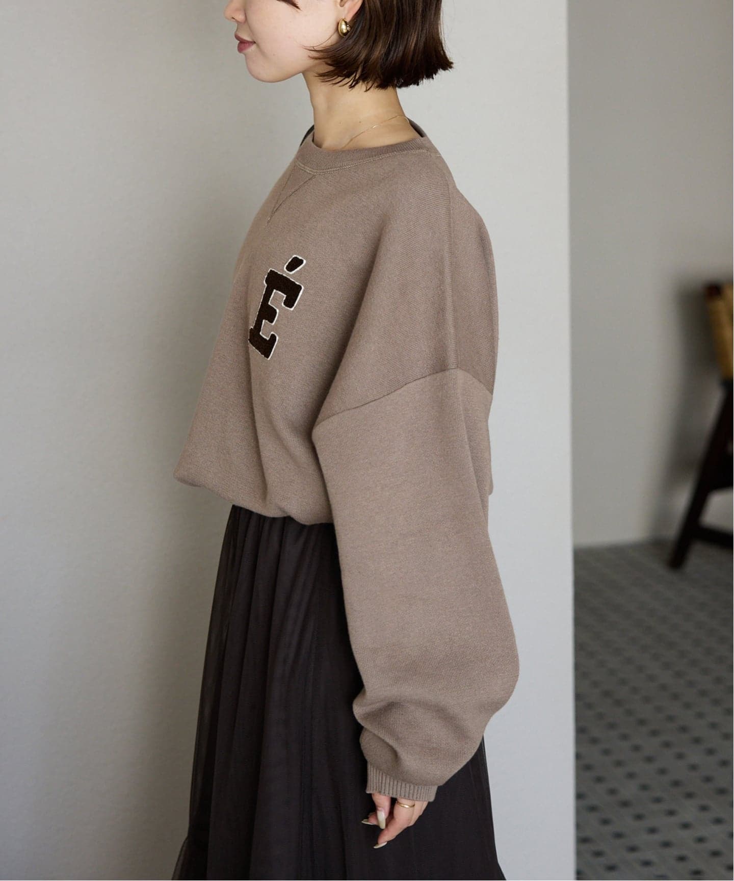 SLOBE IENA サガラ刺繍スウェットライクニット WEB限定カラー有り/追加》サガラ刺繍スウェットライクニット（ニット