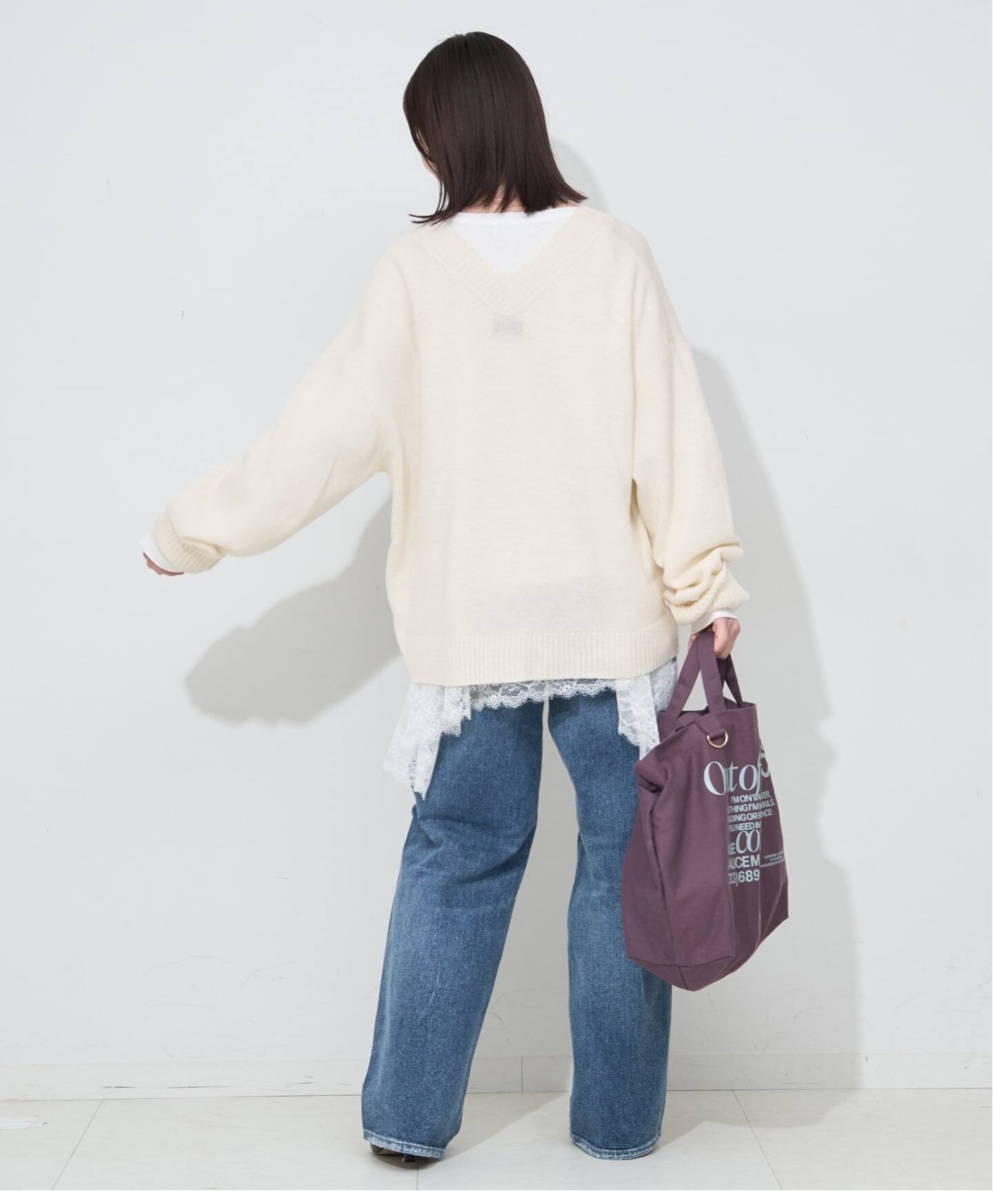 Vネックルーズニットプルオーバー（ニット／セーター）｜SLOBE IENA