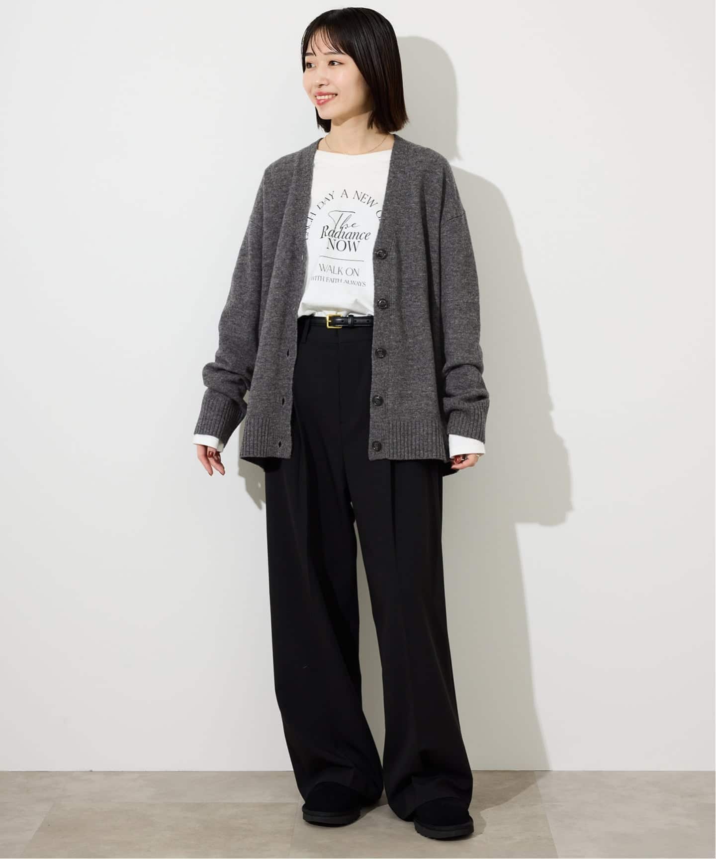 Vネックルーズニットカーディガン（カーディガン）｜SLOBE IENA