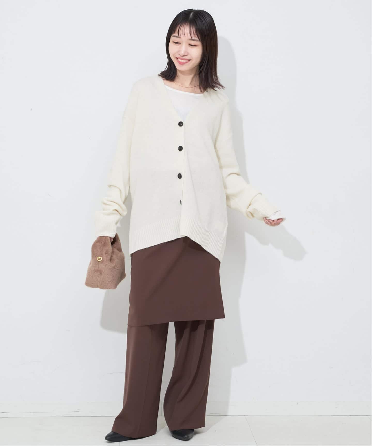 Vネックルーズニットカーディガン（カーディガン）｜SLOBE IENA