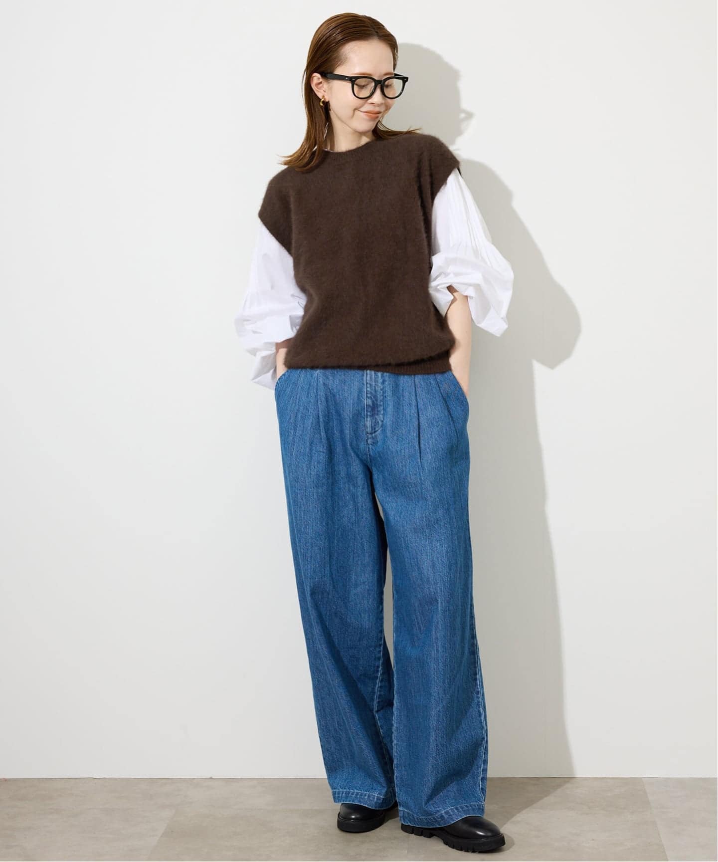 ※今季売切商品※【SLOBE IENA】フォックスアルパカニットベスト　グレー フォックスアルパカ ニットベスト（ベスト）｜SLOBE IENA（スローブ