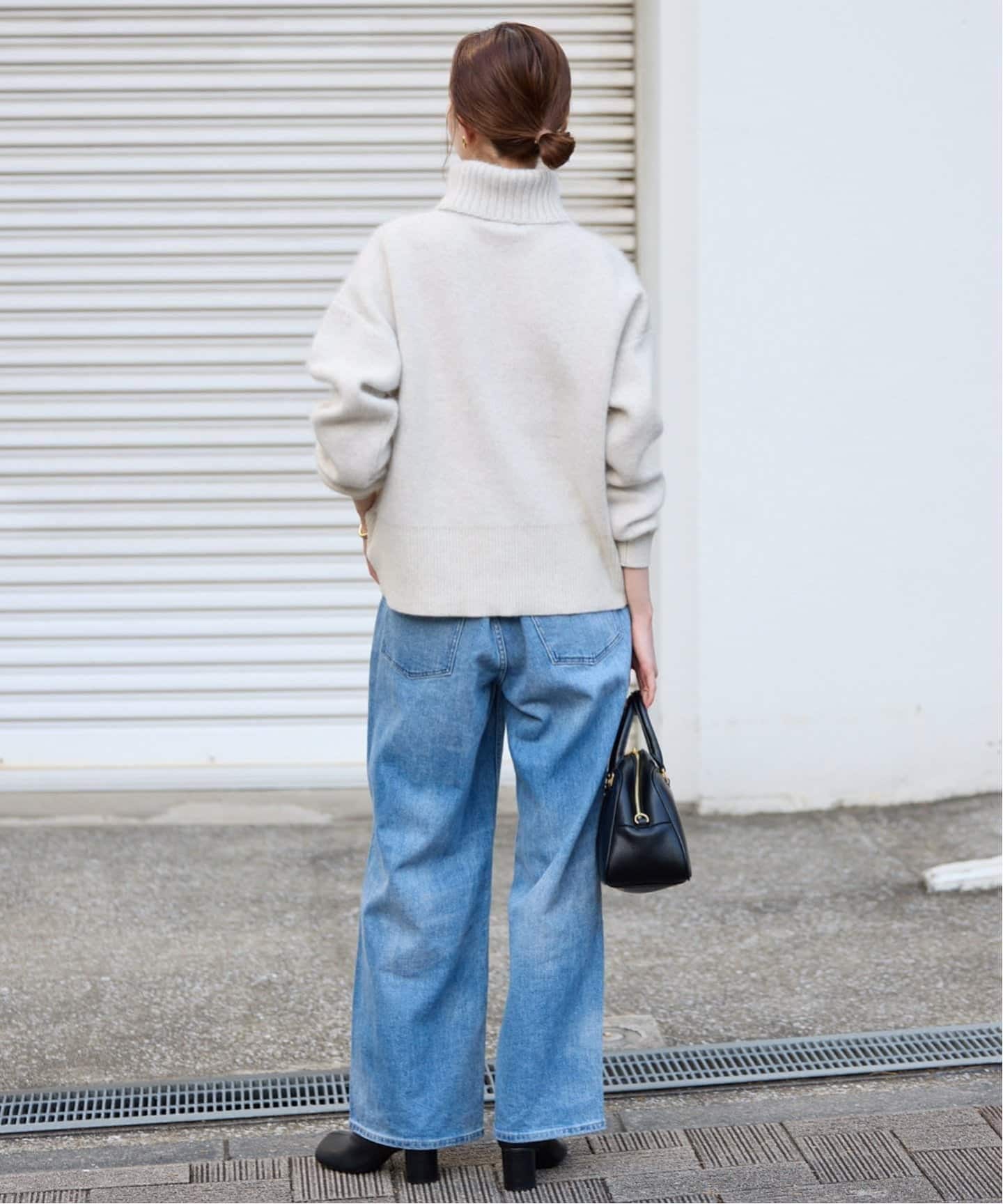 追加》ウォッシャブルファーリーダブルフェイスタートルニット（ニット