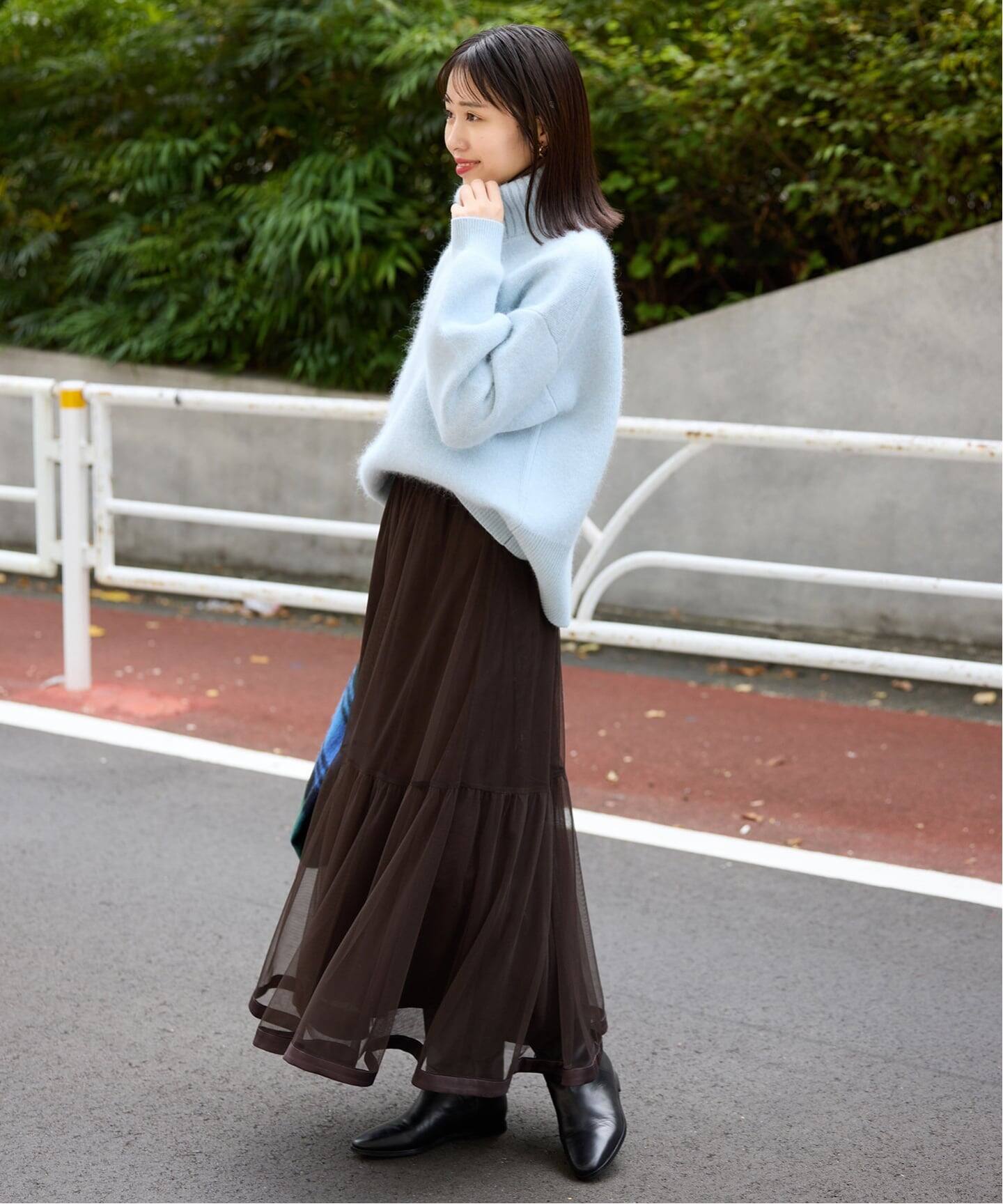 追加》ウォッシャブルファーリーダブルフェイスタートルニット（ニット