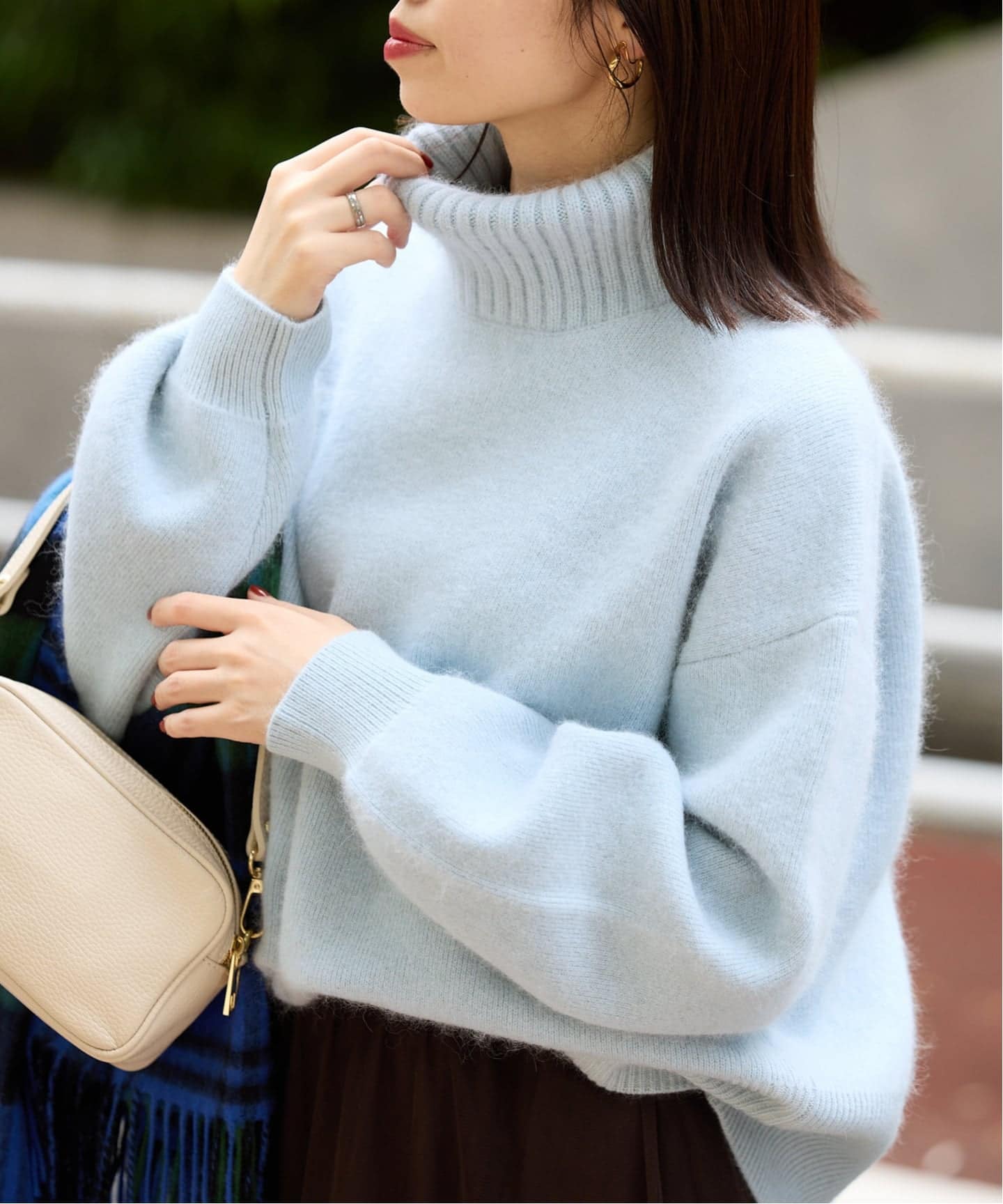 タグ付き未使用 スローブイエナ　ウォッシャブルファーリーダブルフェイスタートル 追加》ウォッシャブルファーリーダブルフェイスタートルニット（ニット