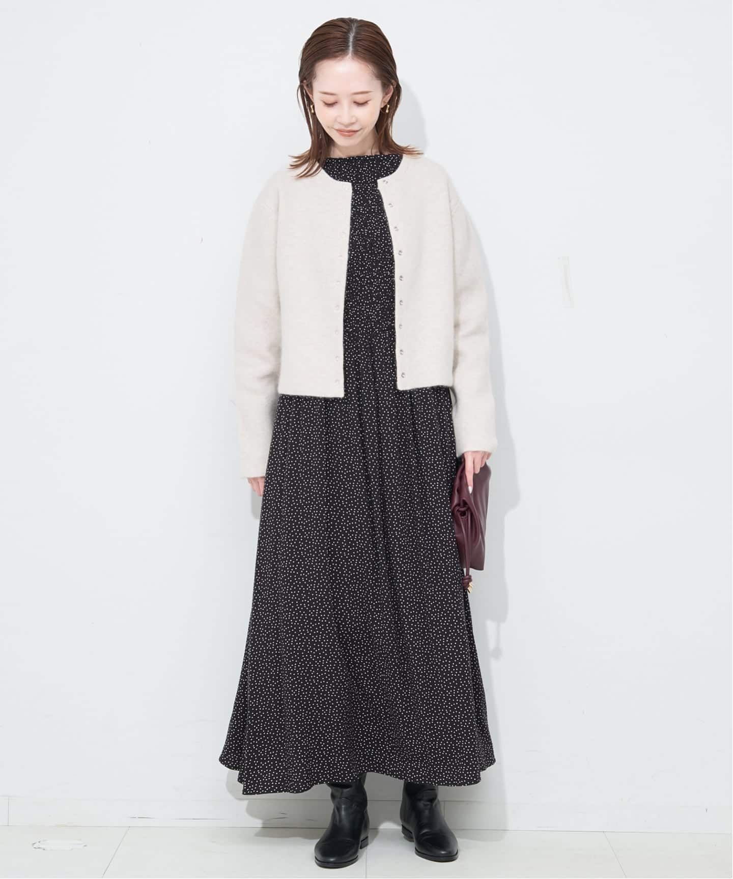 追加》ウォッシャブルファーリーダブルフェイスカーディガン