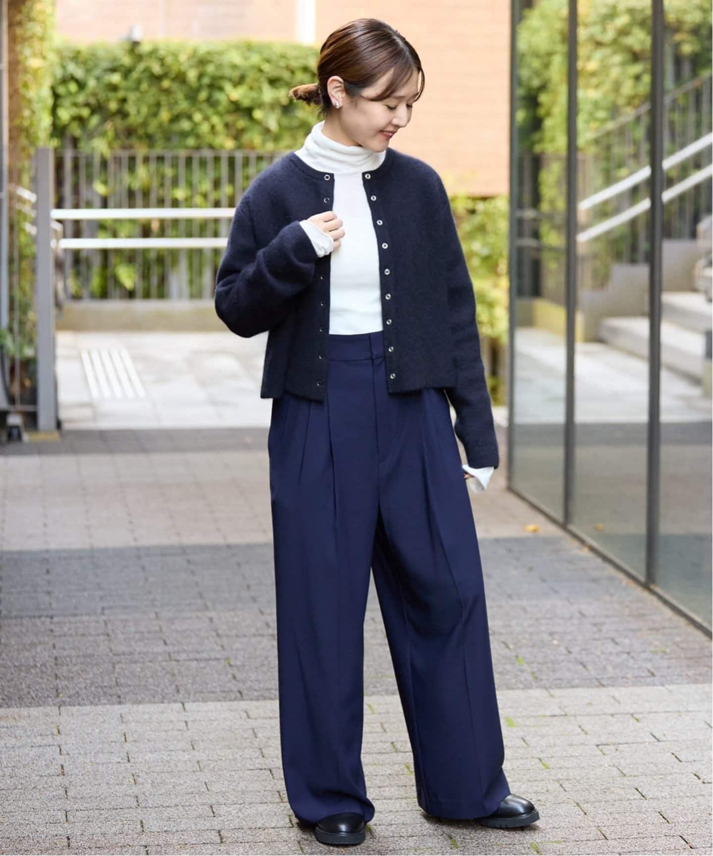 追加》ウォッシャブルファーリーダブルフェイスカーディガン