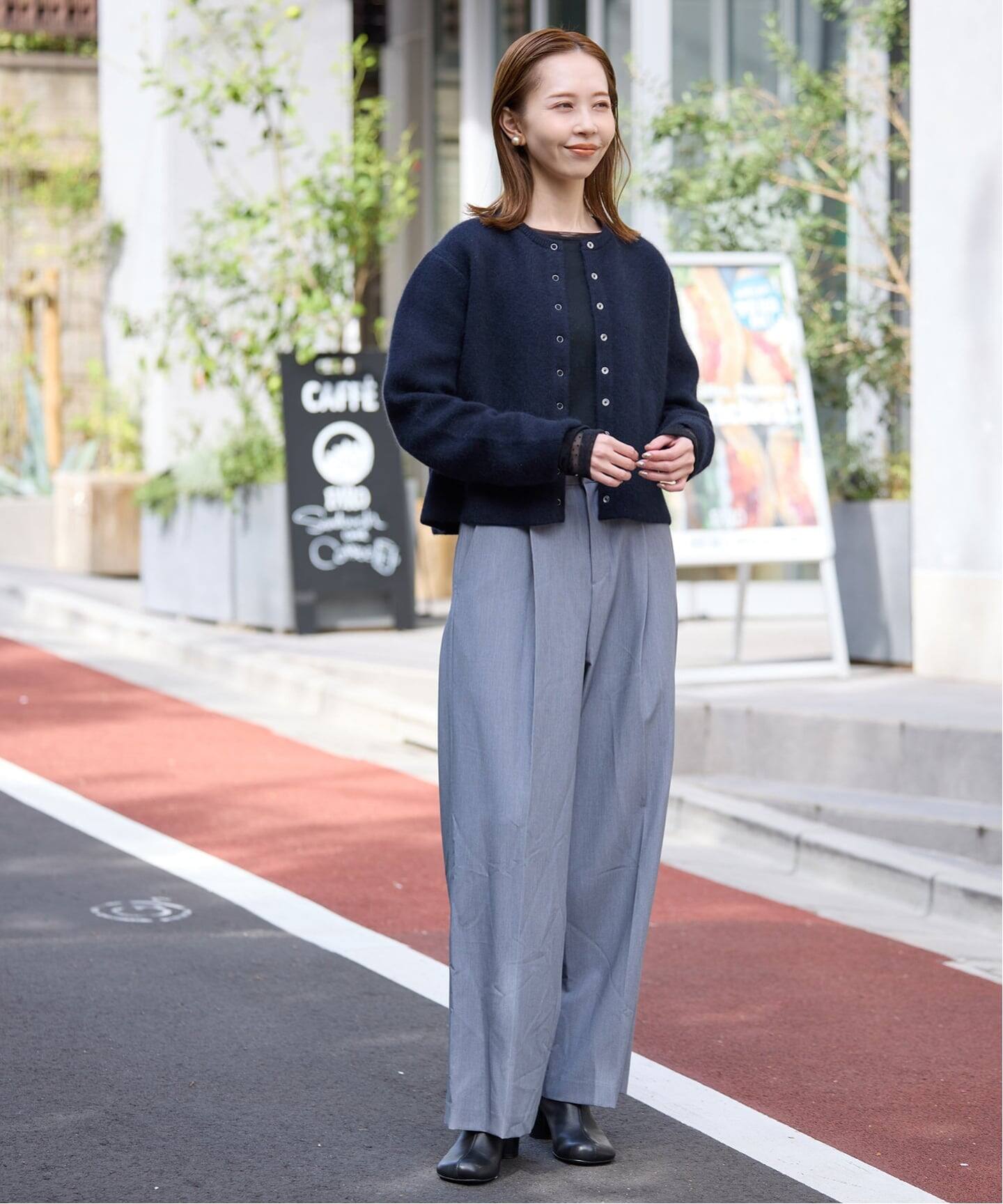 追加》ウォッシャブルファーリーダブルフェイスカーディガン