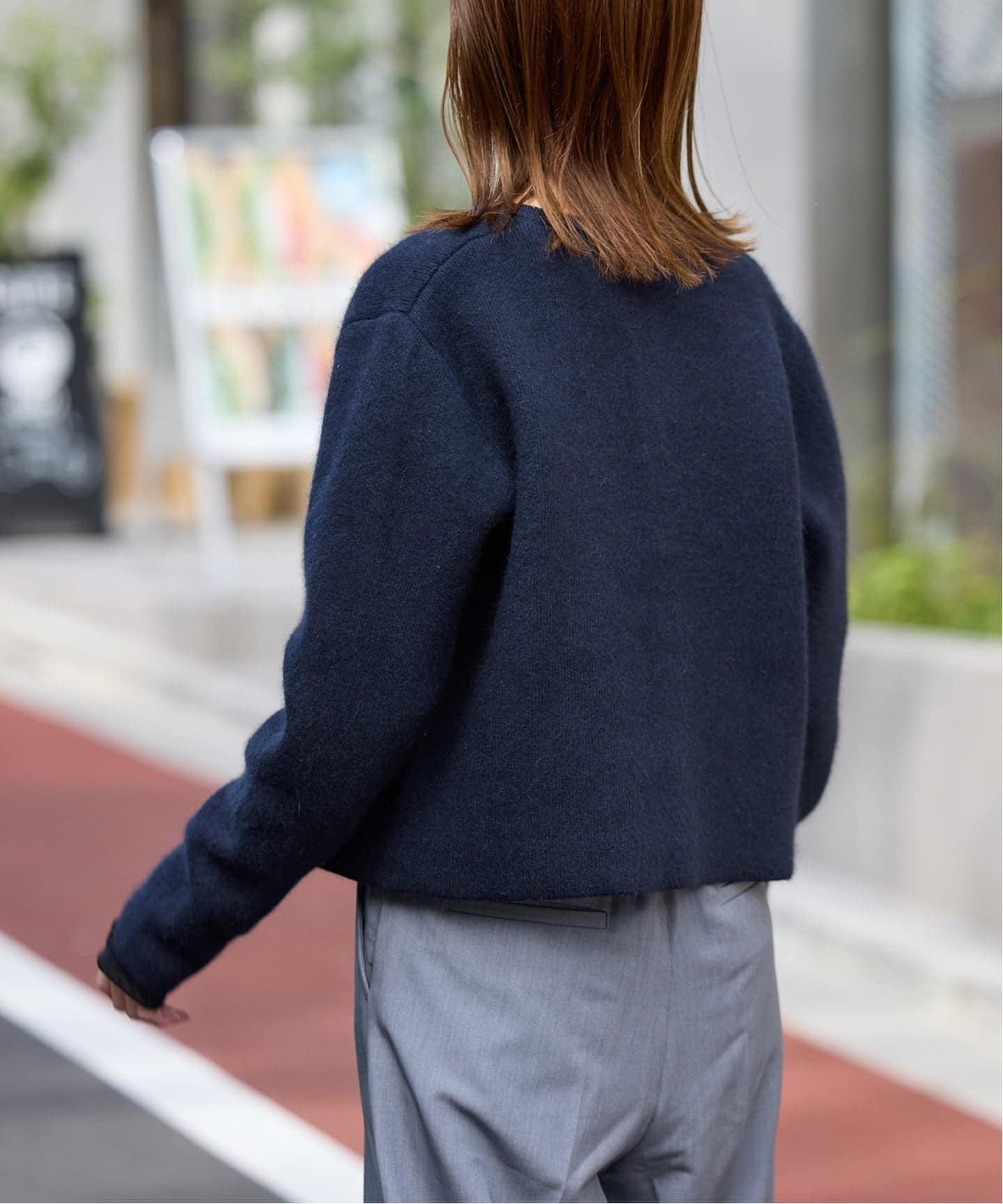 追加》ウォッシャブルファーリーダブルフェイスカーディガン