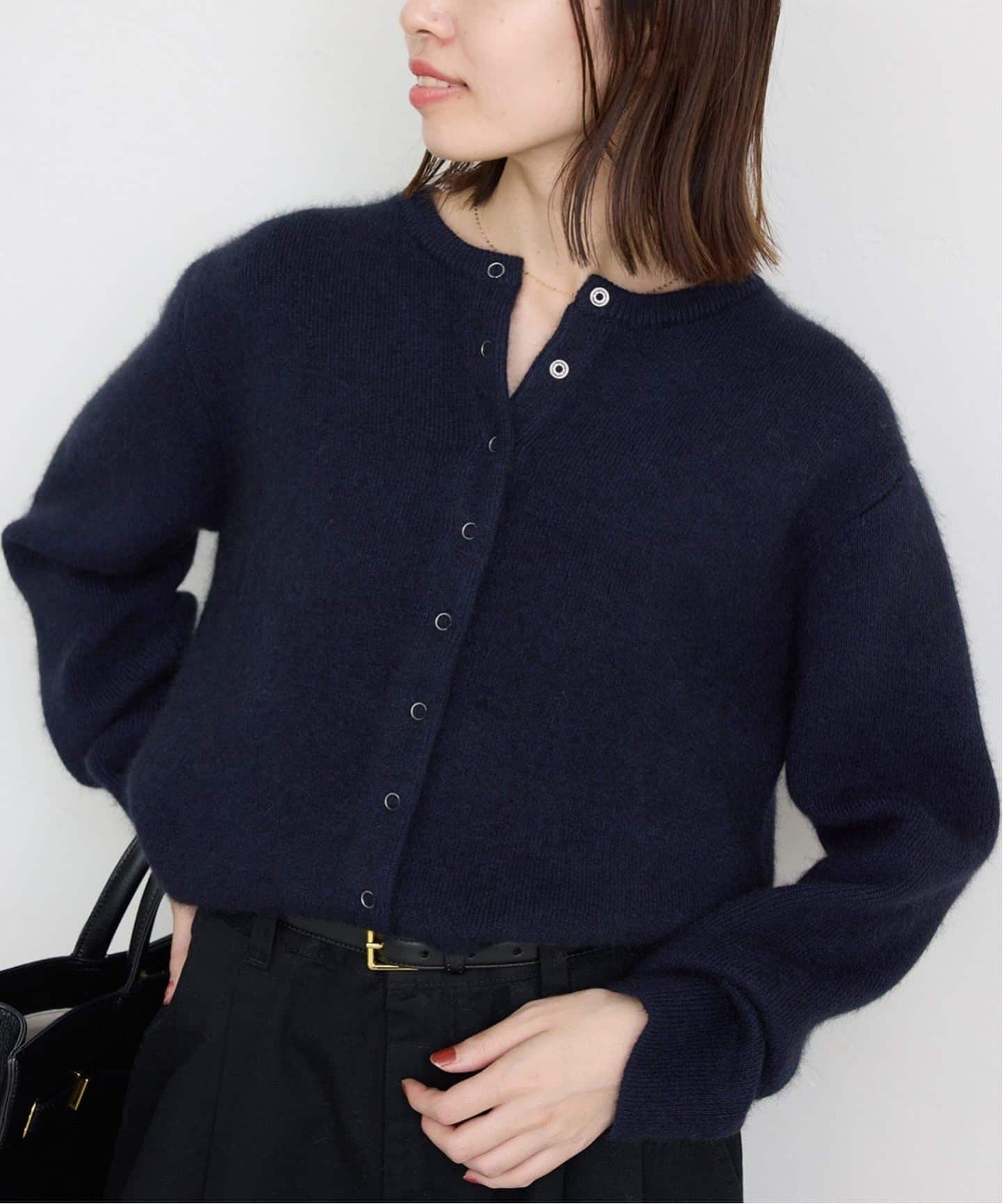 追加》ウォッシャブルファーリーダブルフェイスカーディガン