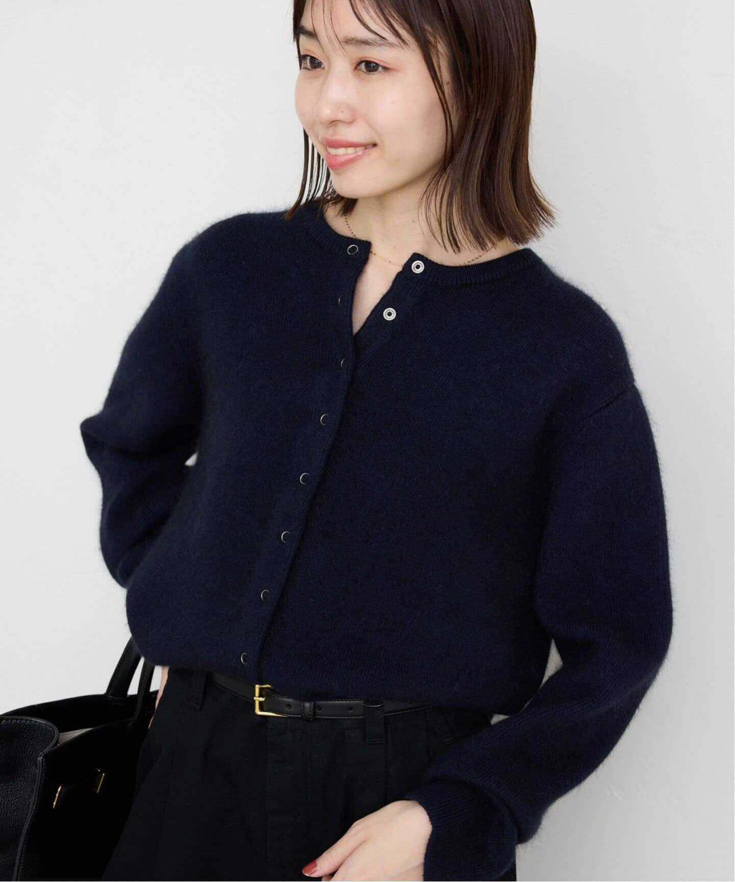 追加》ウォッシャブルファーリーダブルフェイスカーディガン