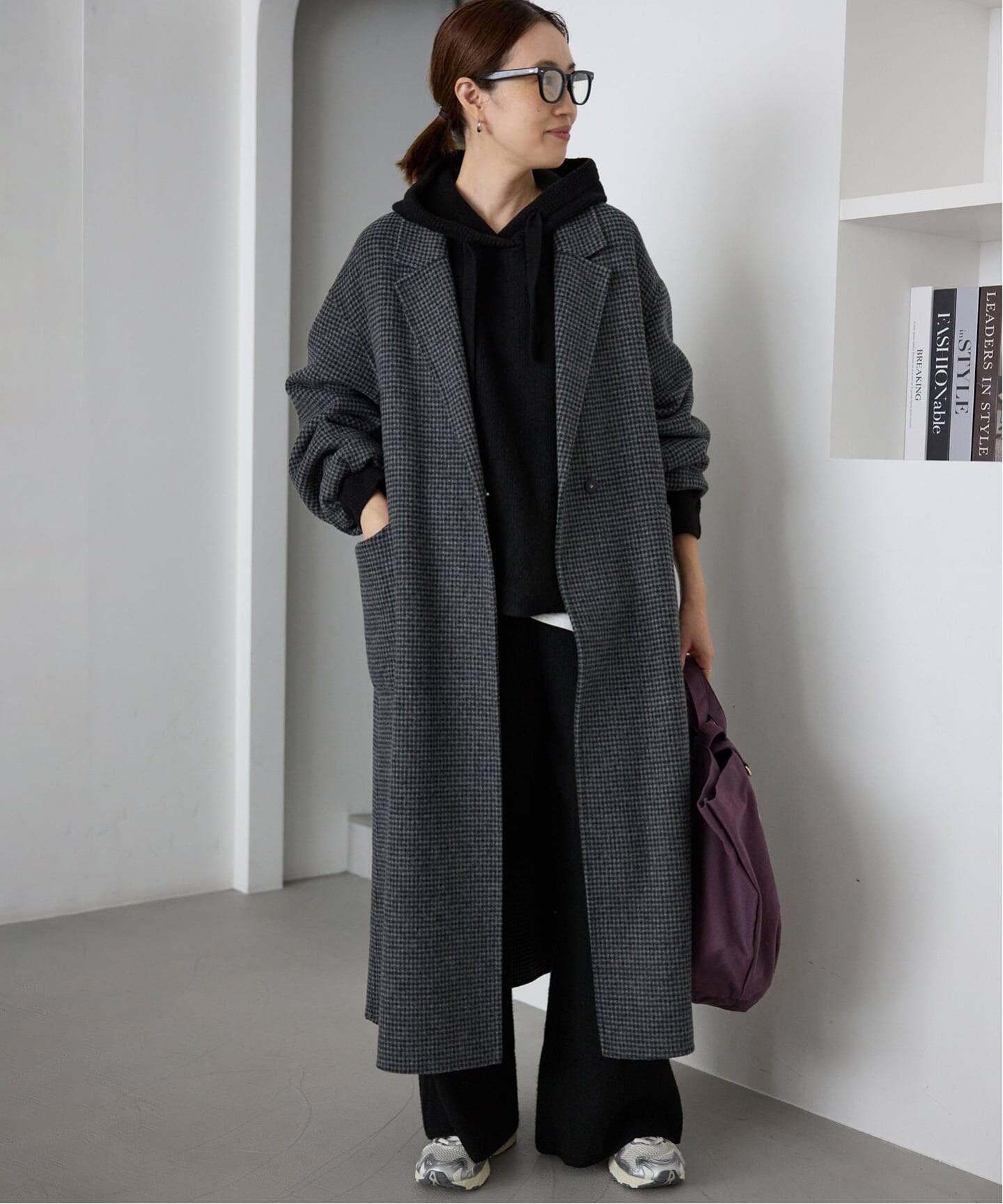 セットアップ対応可》エアリーワイドシルエットフーディー（ニット