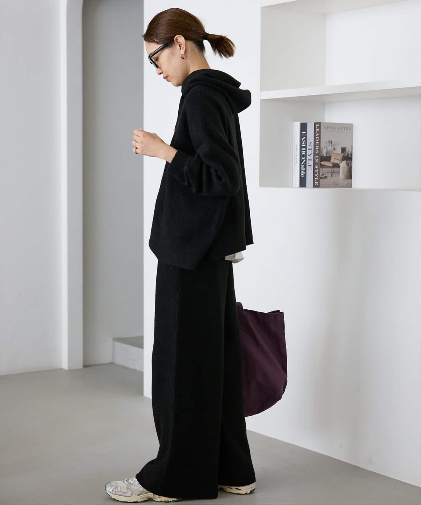 セットアップ対応可》エアリーワイドシルエットフーディー（ニット