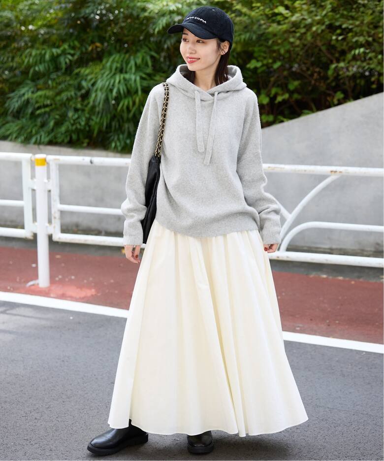 セットアップ対応可》エアリーワイドシルエットフーディー（ニット 
