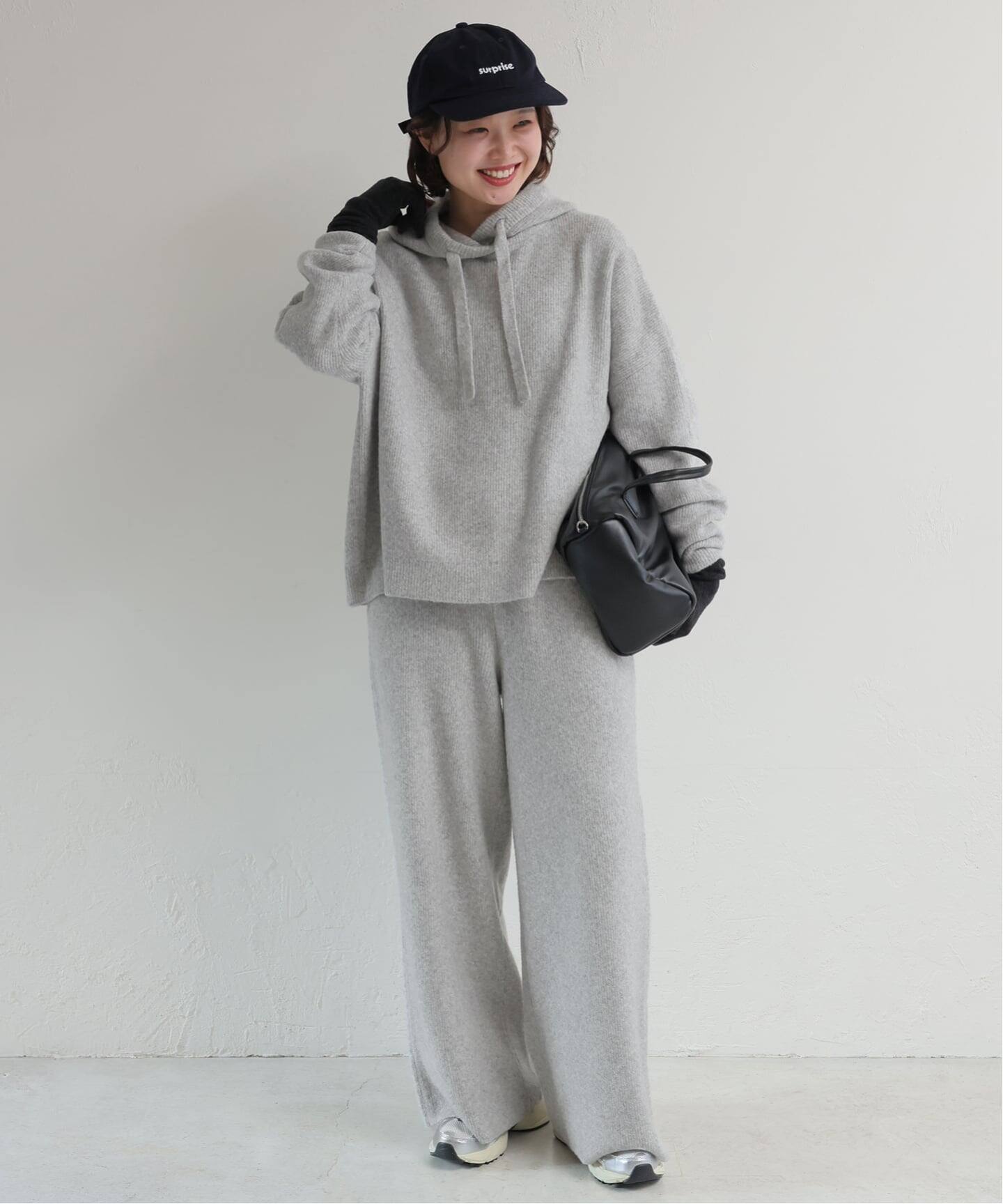 セットアップ対応可》エアリーワイドシルエットフーディー（ニット