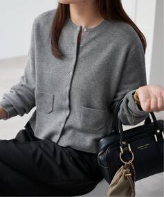 《セットアップ対応可》コットンダブルフェイスカーディガン