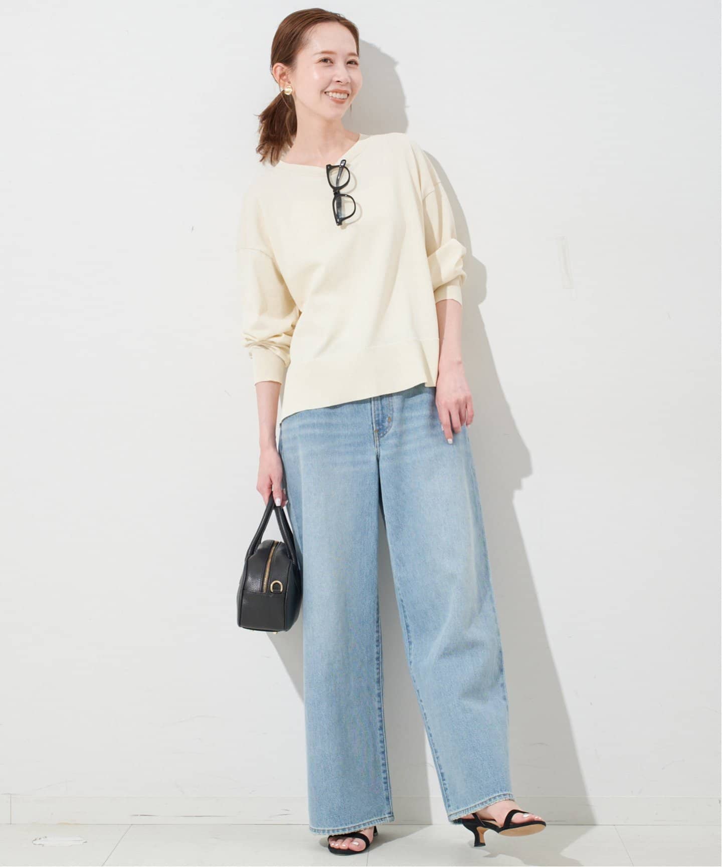 新品タグ付＊SLOBE IENA FROSTYCOTTONクループルオーバー 接触冷感/UV機能》FROSTYCOTTONクループルオーバー（ニット