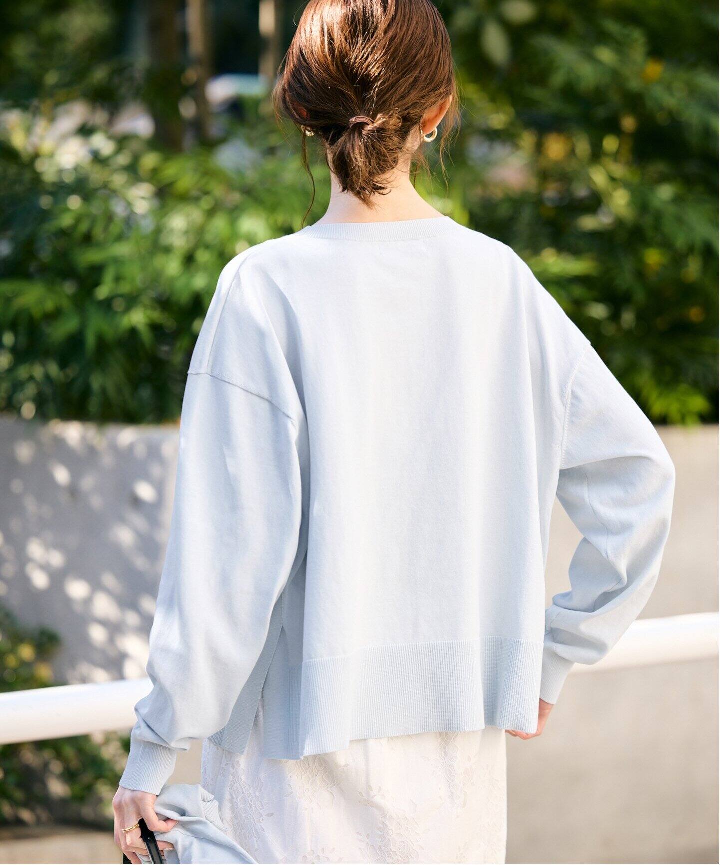 新品タグ付＊SLOBE IENA FROSTYCOTTONクループルオーバー 接触冷感/UV機能》FROSTYCOTTONクループルオーバー（ニット