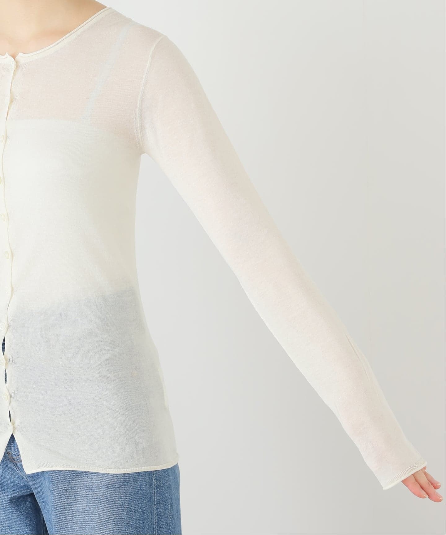 追加》コットンシルク2wayカーディガン（カーディガン）｜SLOBE