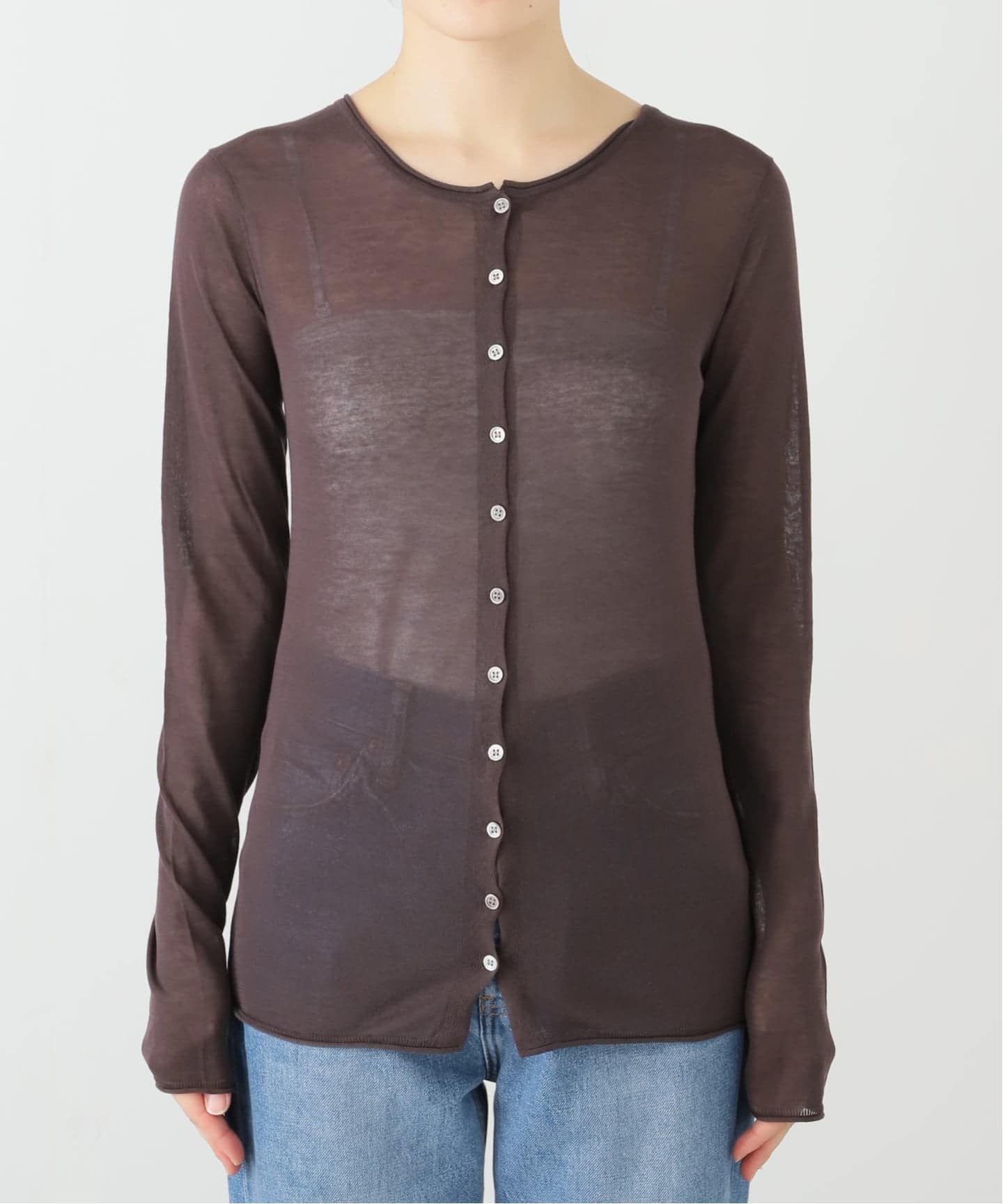 SLOBE IENA コットンシルク2wayカーディガン　ブラック 追加》コットンシルク2wayカーディガン（カーディガン）｜SLOBE IENA