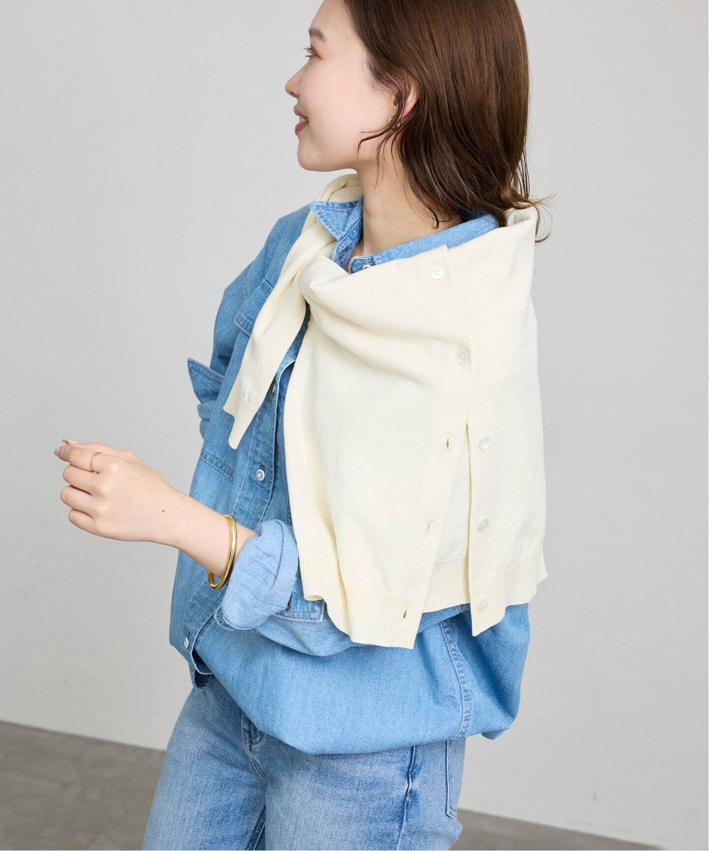スローブイエナ　接触冷感/UV機能FROSTYCOTTON Vネックカーディガン SLOBE IENA｜《接触冷感/UV機能》FROSTYCOTTON Vネック