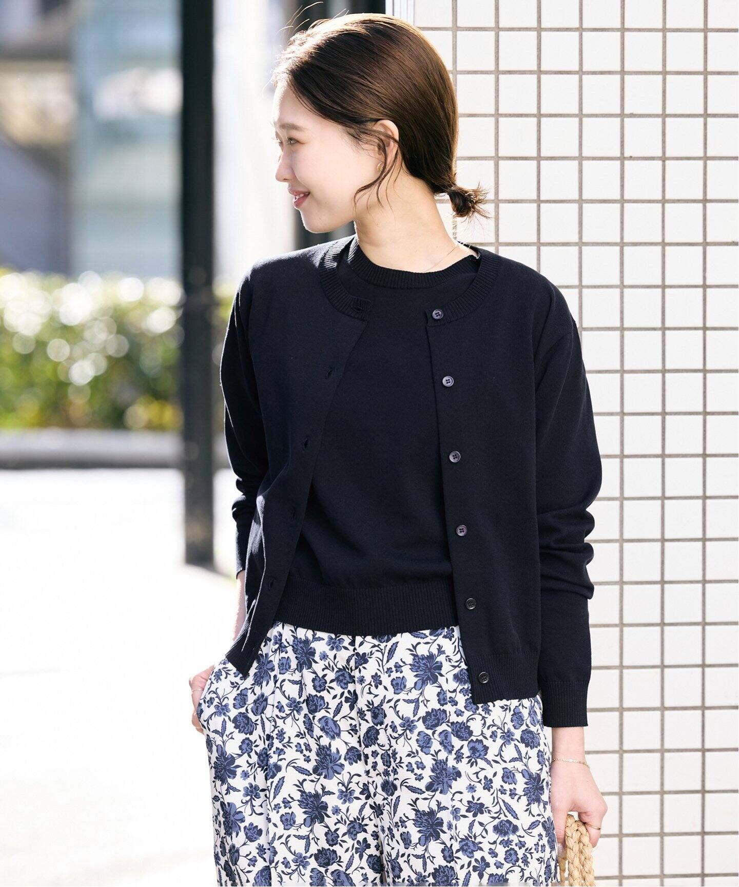 *IENA　ESPOIR ウォッシャブルクルーネックカーディガン IENA（イエナ）の「ESPOIR ウォッシャブルクルーネック