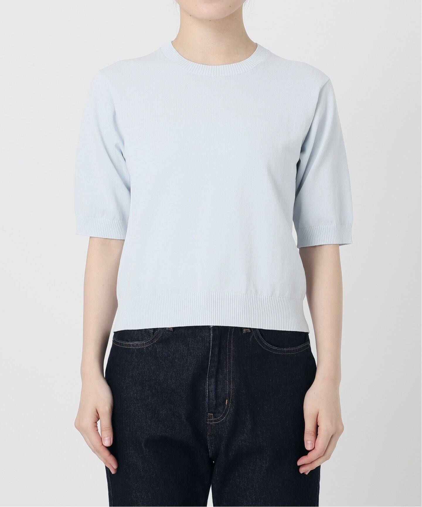 新品タグ付＊SLOBE IENA FROSTYCOTTONクループルオーバー 接触冷感/UV機能》FROSTYCOTTONクループルオーバー（ニット