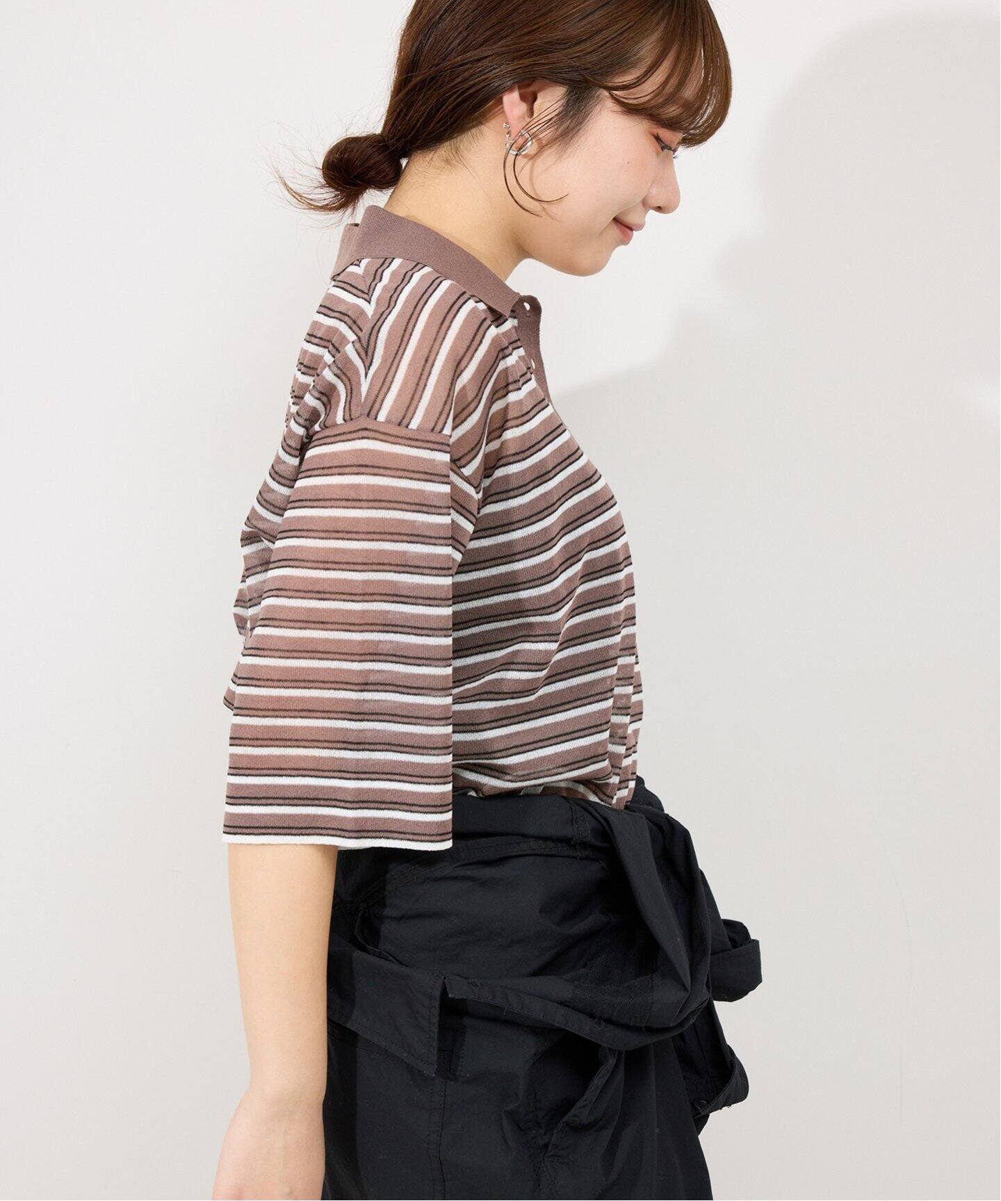 イエナ IENA iena B. ポロシャツニット イエナ IENA 《予約》B. ポロシャツニット （ネイビー