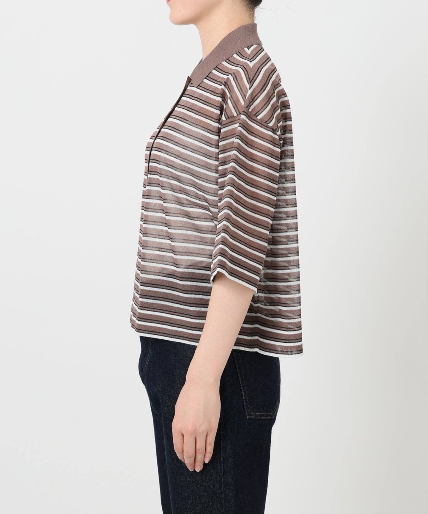 美品☆SLOBE IENA シアーニットポロシャツ 2025SS リネン混 シアーニットポロシャツ（ニット／セーター）｜SLOBE IENA（スローブ