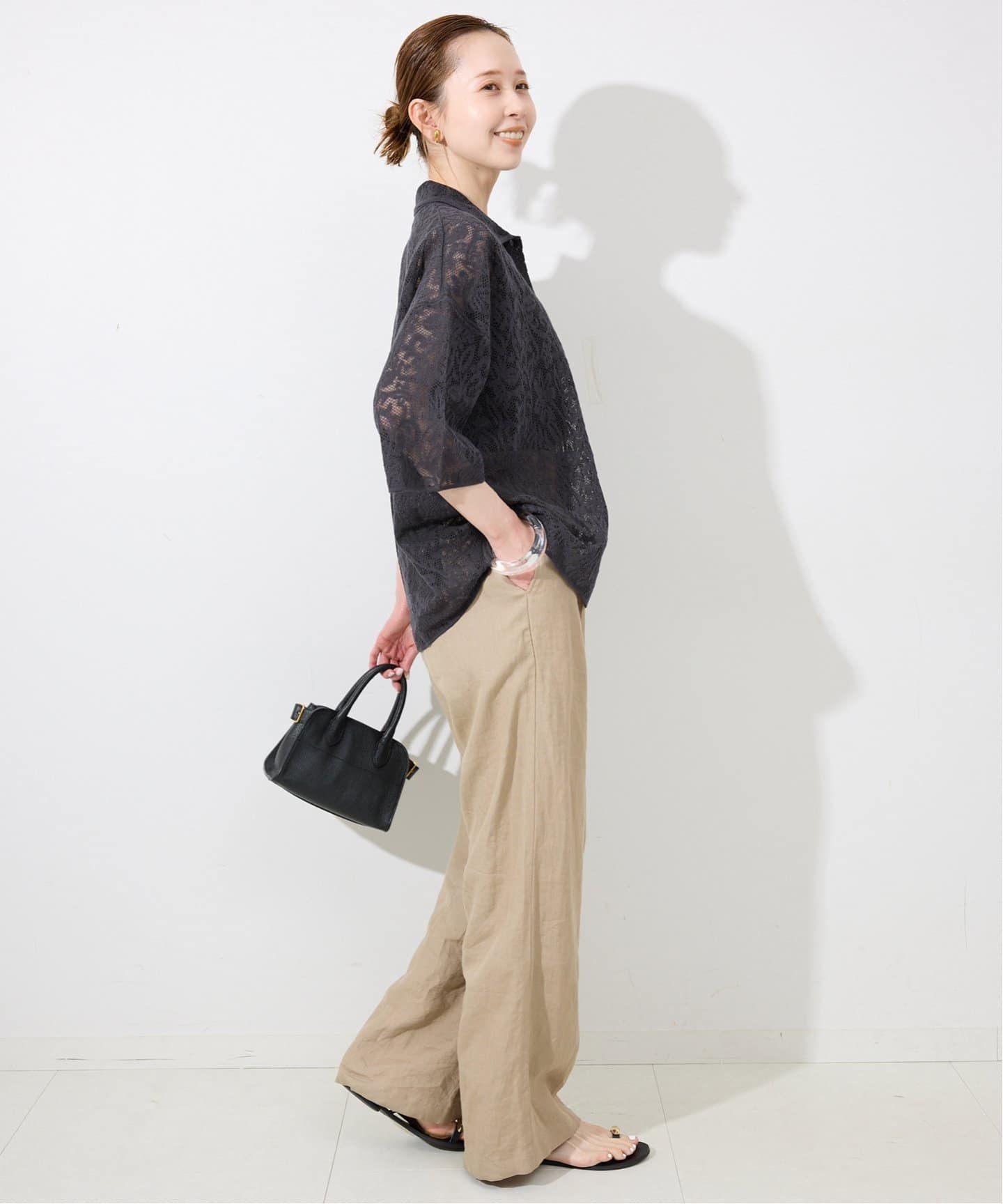 新品　SLOBE IENA レースニットシャツ レースニットシャツ（ニット／セーター）｜SLOBE IENA（スローブ