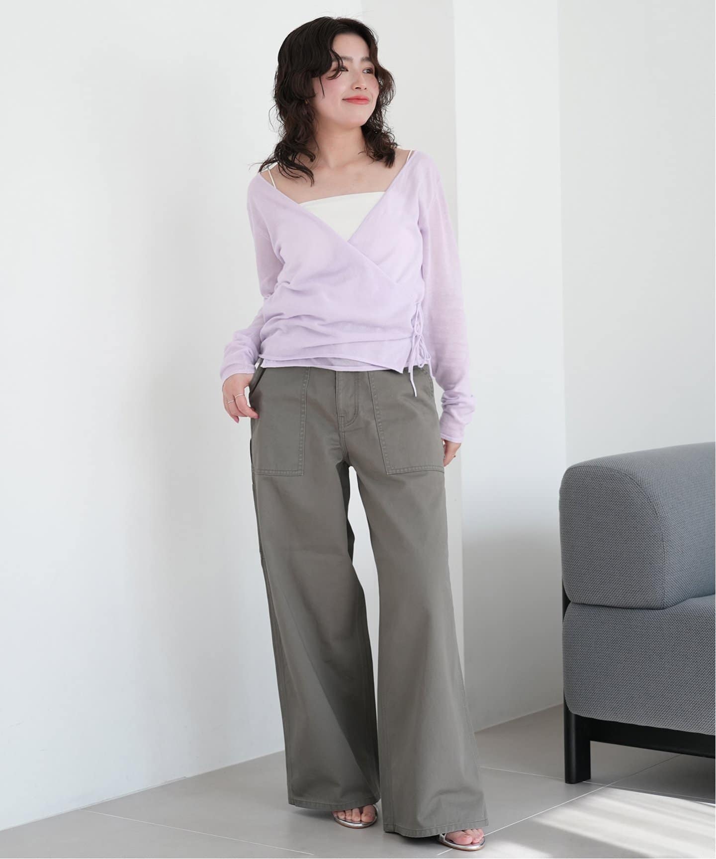WEB/一部店舗限定》SAWAHOCOカシュクールニット（ニット／セーター
