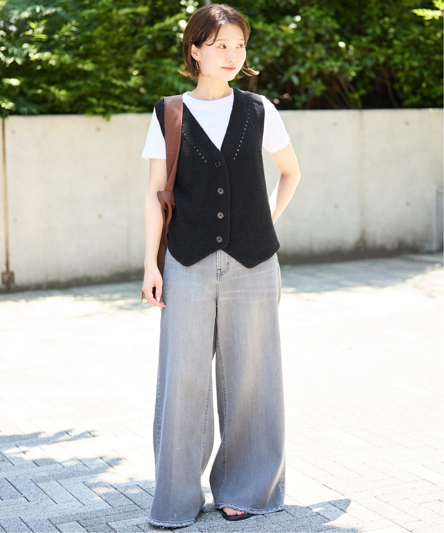【未使用】人気！！スローブイエナ ・ニットジレ グレー SLOBE IENA（スローブイエナ）の「ニットジレ（ベスト）」 - WEAR