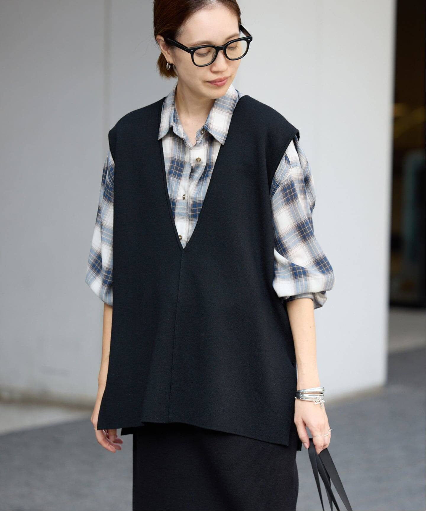 イエナ Wフェイスデザインベスト ジレ ウール 黒 イエナ Wフェイスデザインベスト ジレ ウール 黒 イエナ Wフェイス