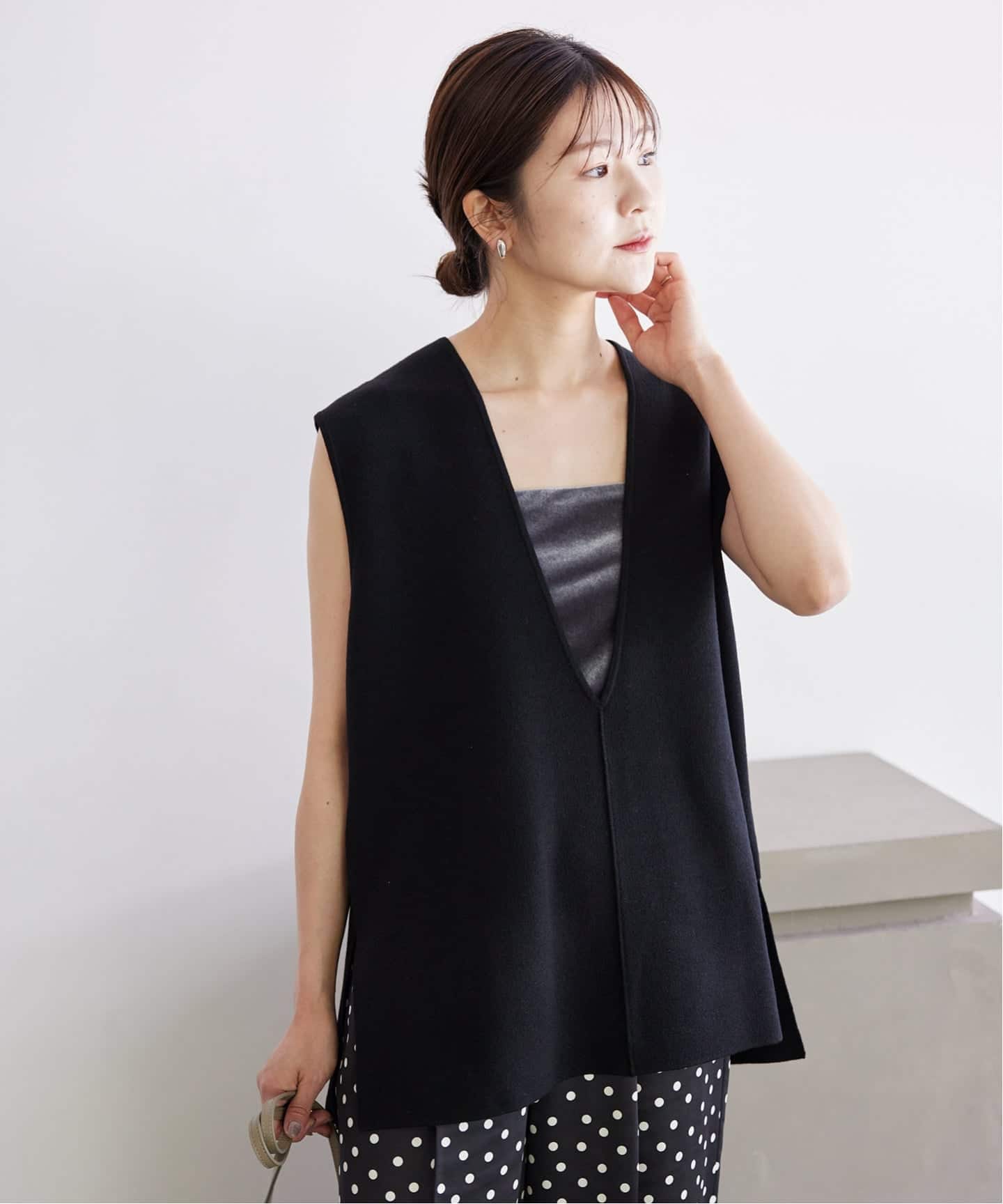 WEB限定/追加2》ダブルフェイスニットベスト（ベスト）｜SLOBE IENA