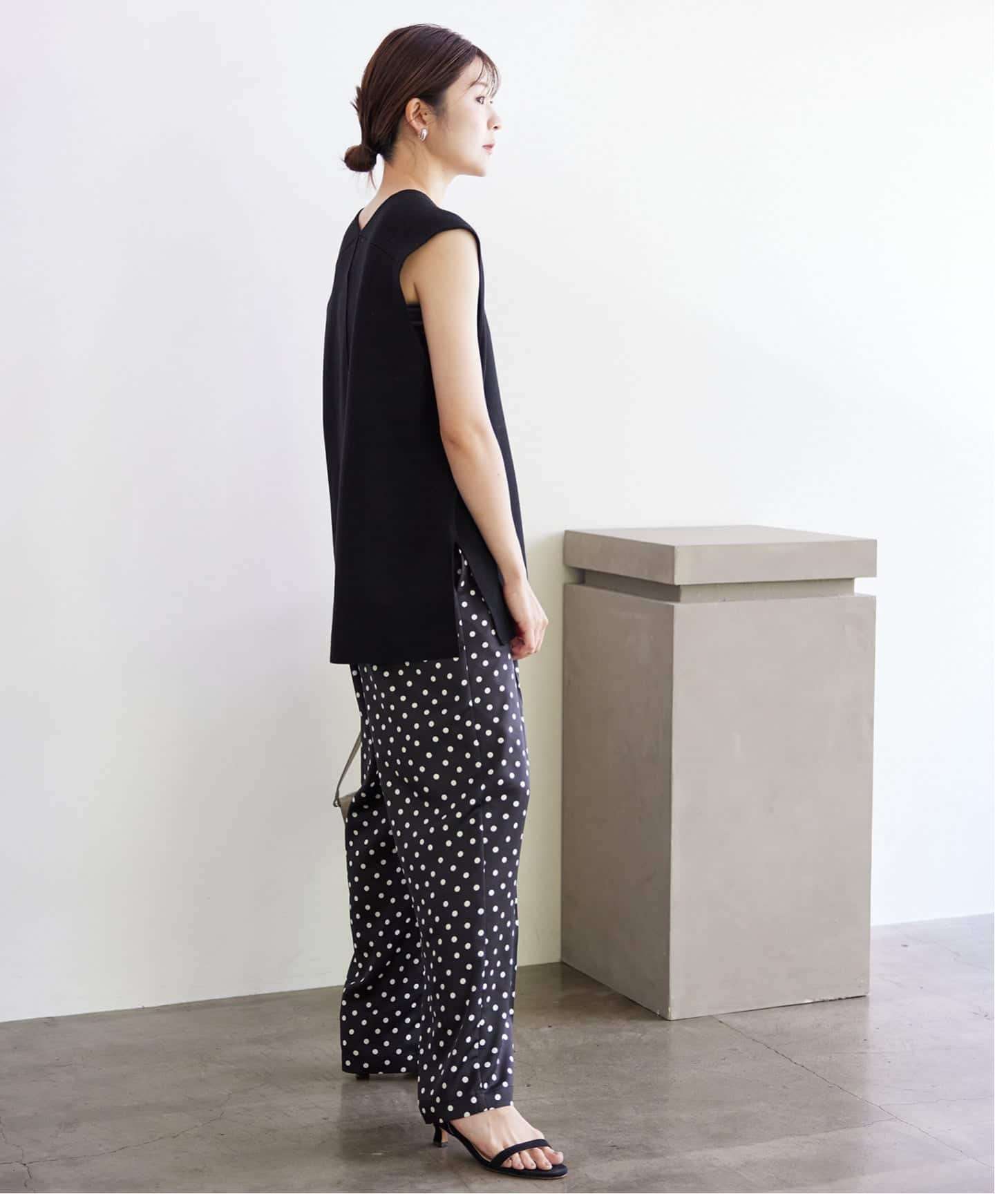 SLOBE IENA スローブ イエナ ダブルフェイスニットベスト ブラック WEB限定/追加3》ダブルフェイスニットベスト（ベスト）｜SLOBE IENA