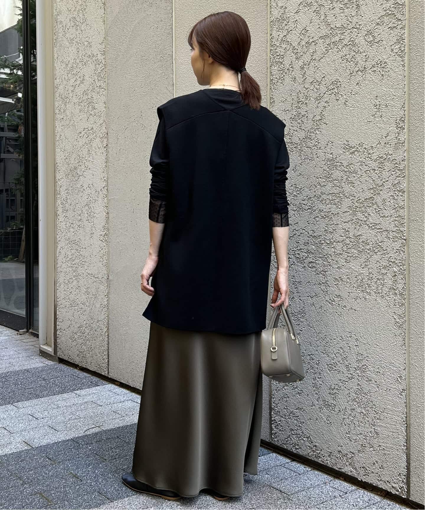 SLOBE IENA ダブルフェイスニットベスト 黒 追加》ダブルフェイスニットベスト（ベスト）｜SLOBE IENA（スローブ